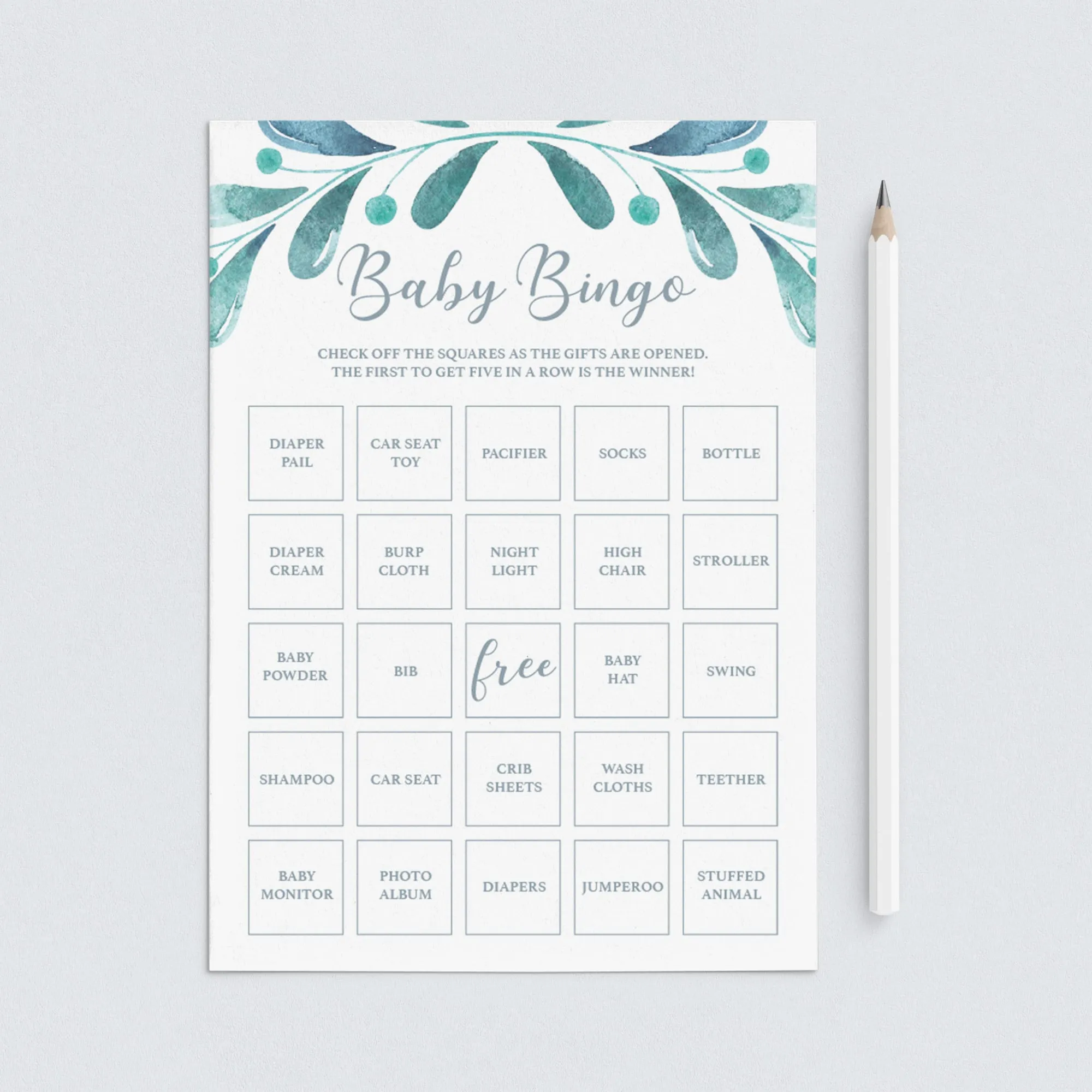 30 Prefilled Baby Bingo Cards Digital Download