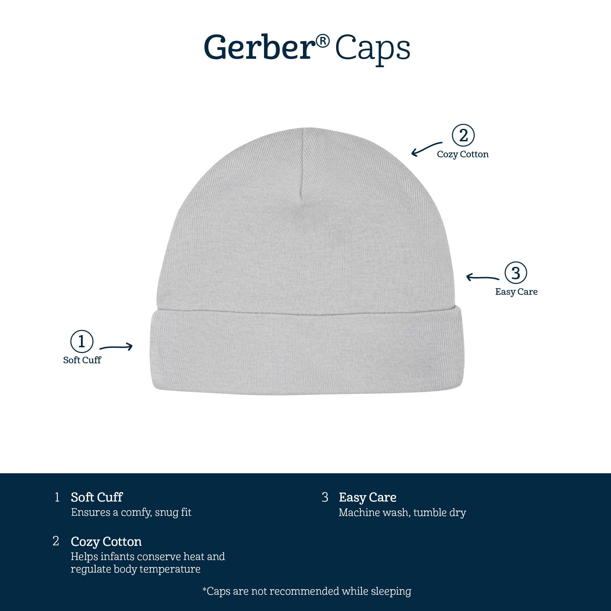 5-Pack Baby Boys Safari Caps