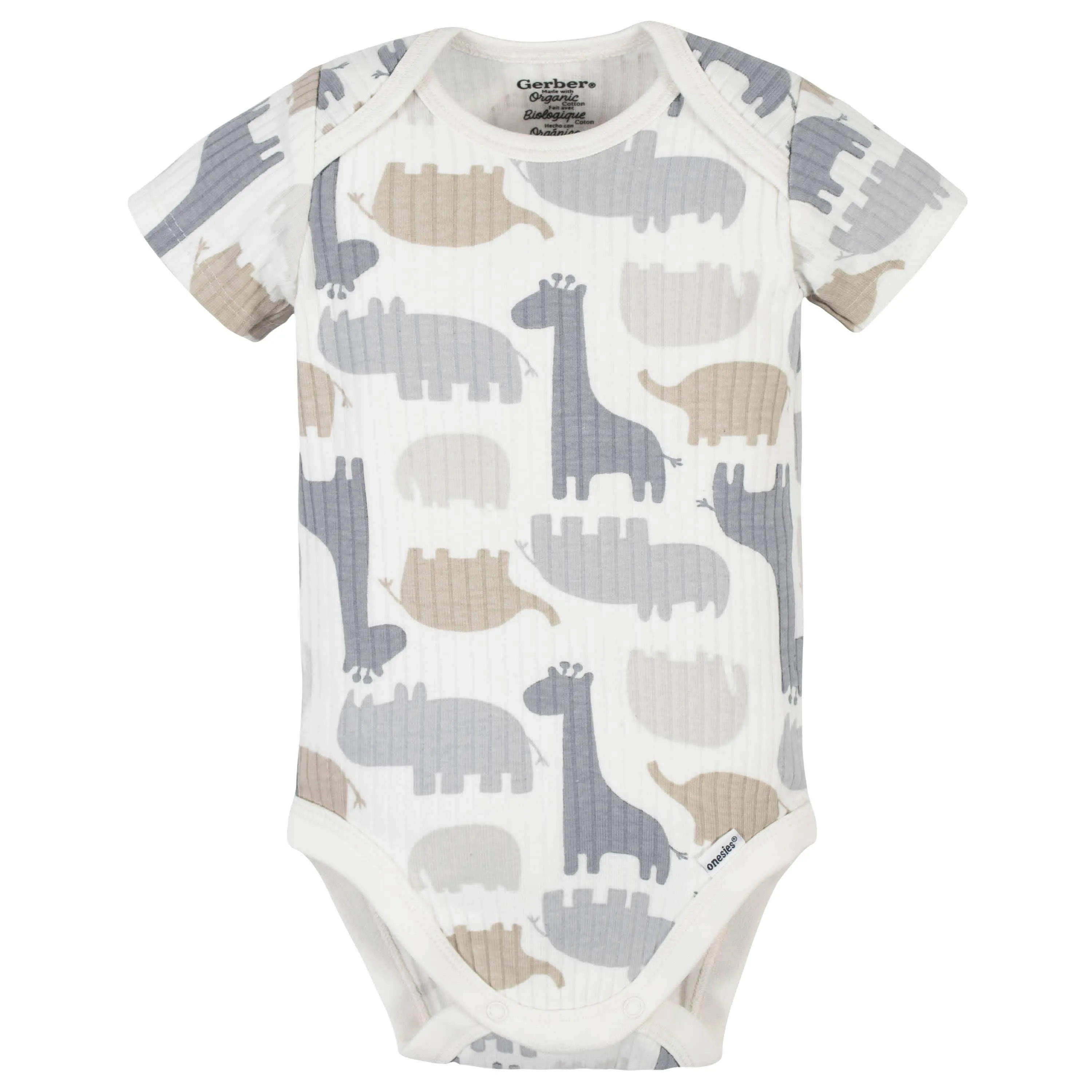 5-Pack Organic Baby Boys Jungle Short Sleeve Onesies® Bodysuits