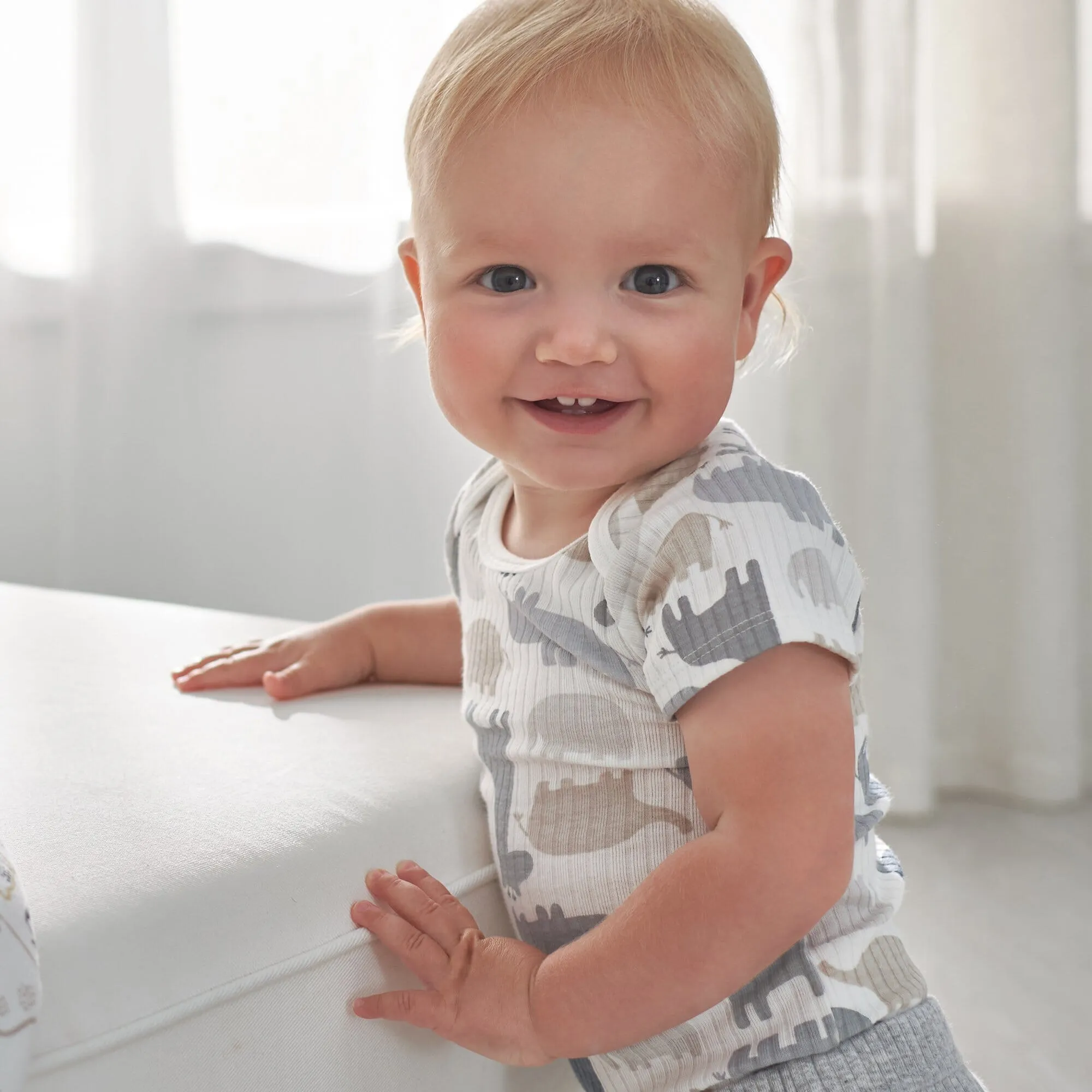 5-Pack Organic Baby Boys Jungle Short Sleeve Onesies® Bodysuits