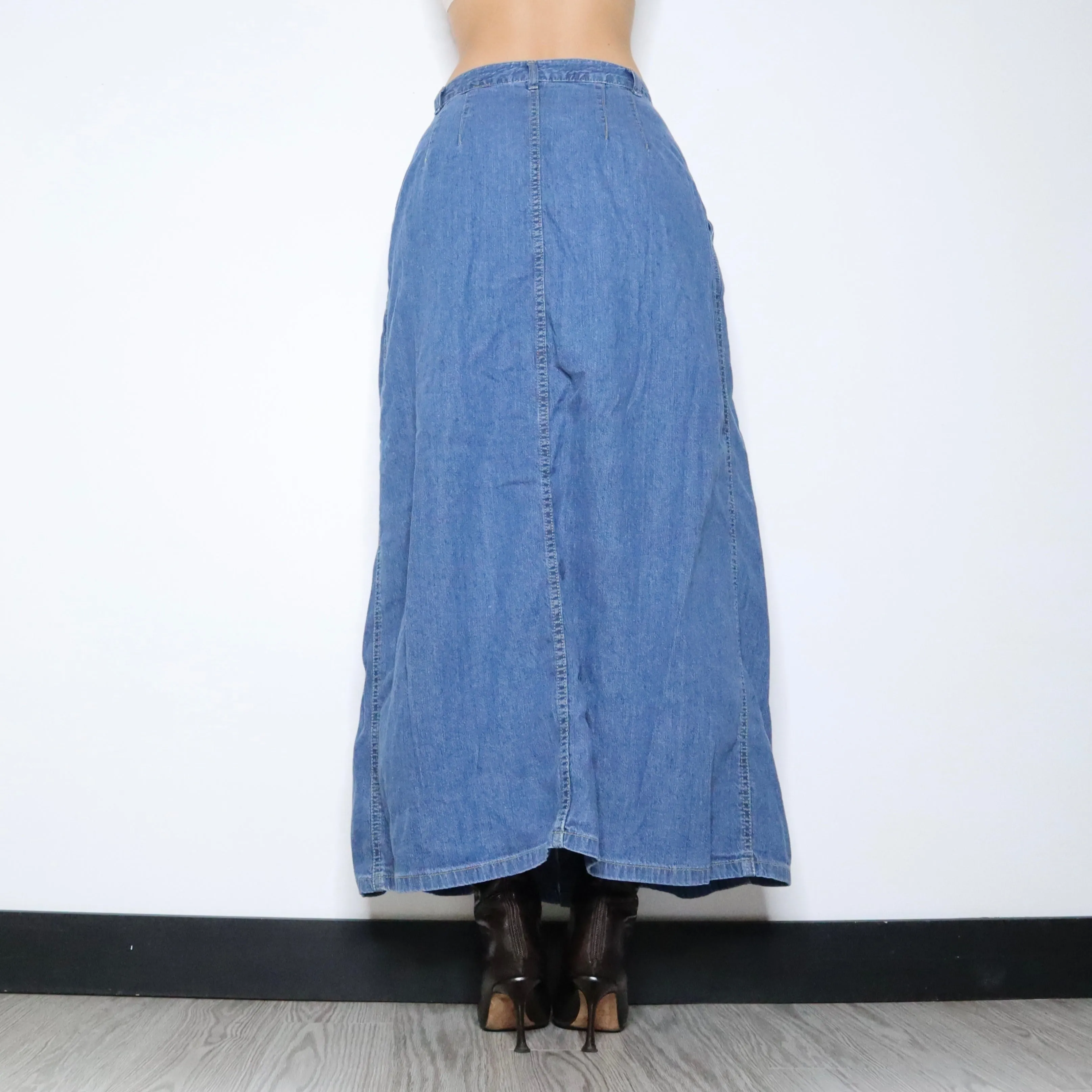 90s Denim Maxi Skirt (Medium)