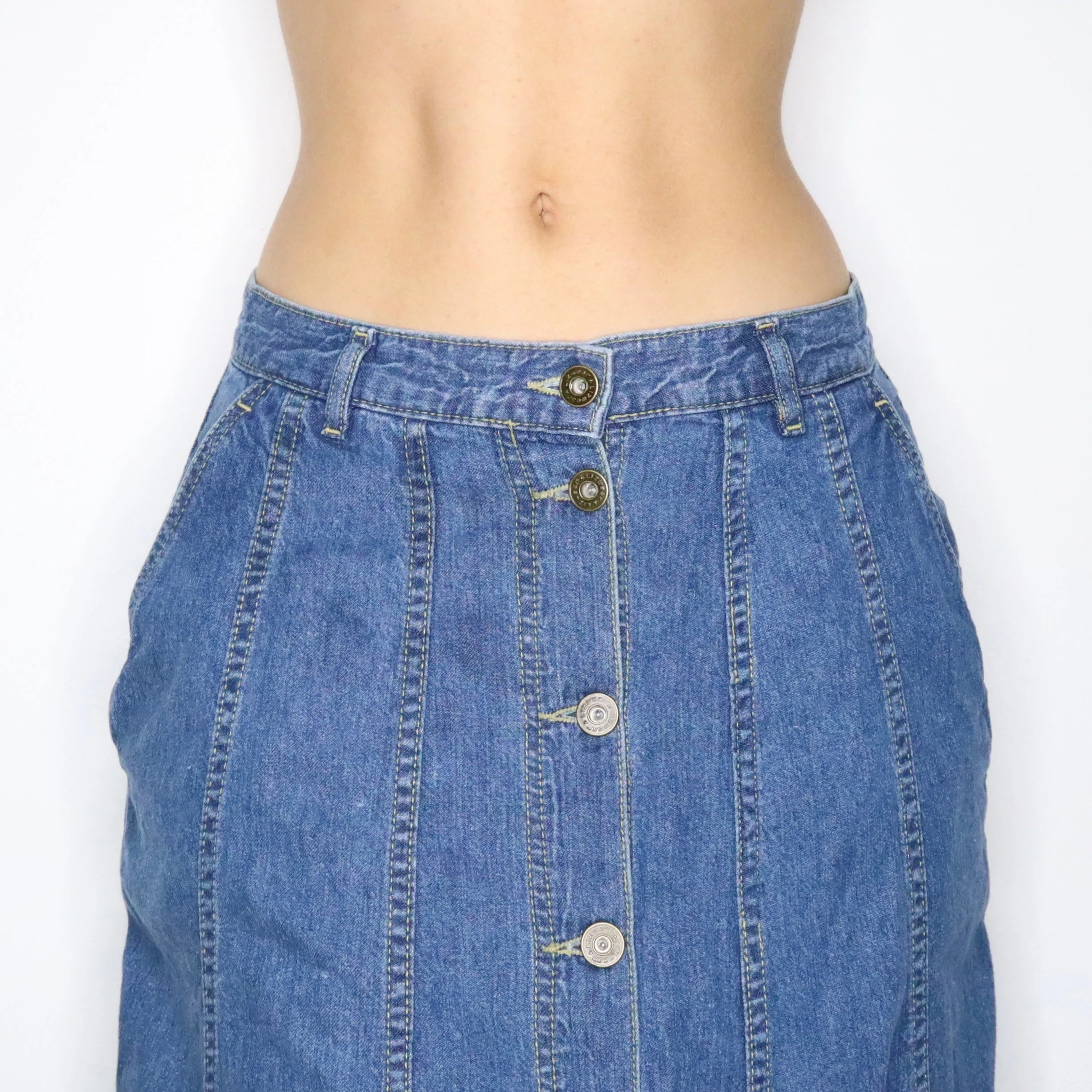 90s Denim Maxi Skirt (Medium)