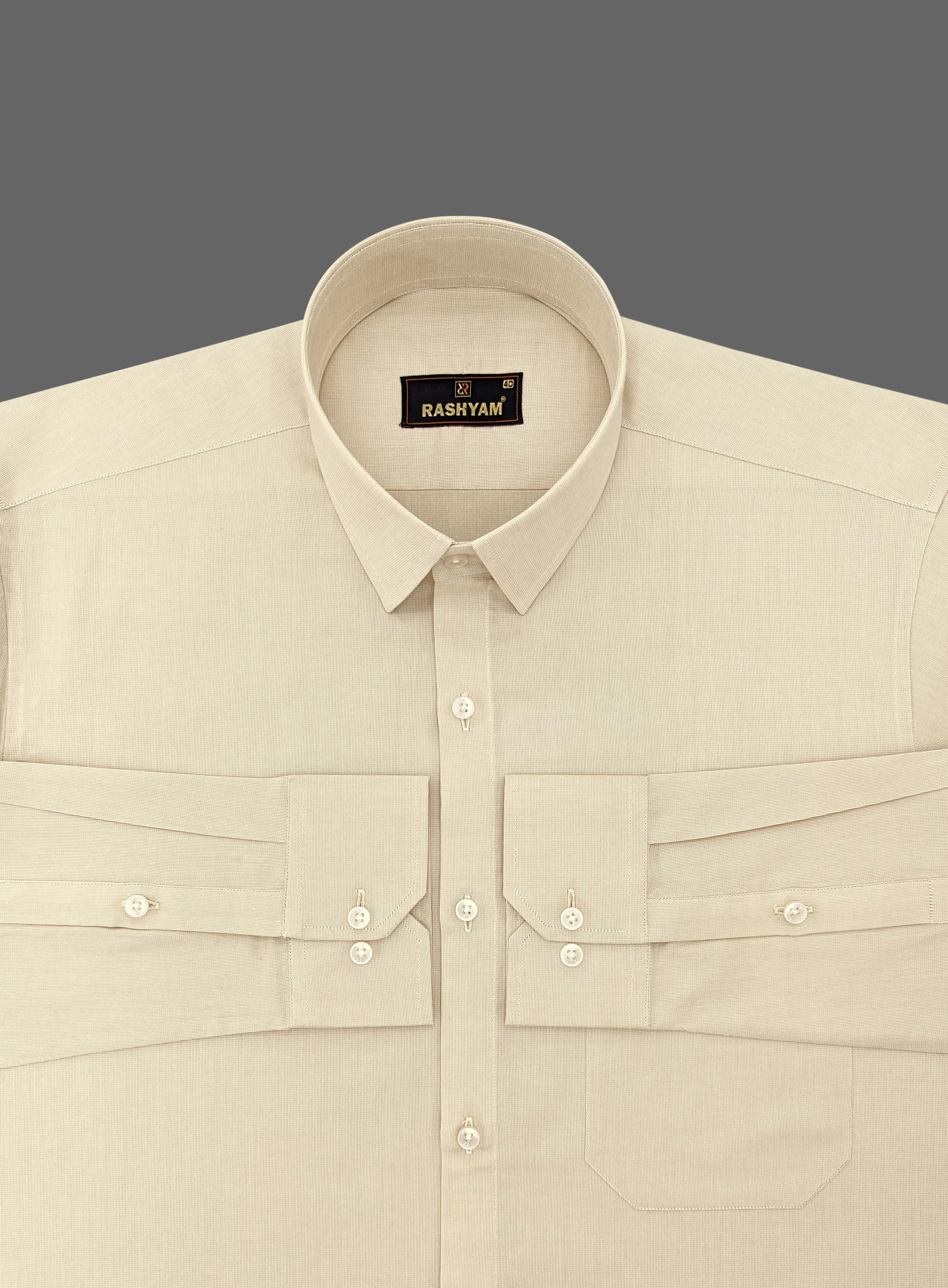 Atrani Brown Solid Premium Giza Cotton Formal Shirt For Men