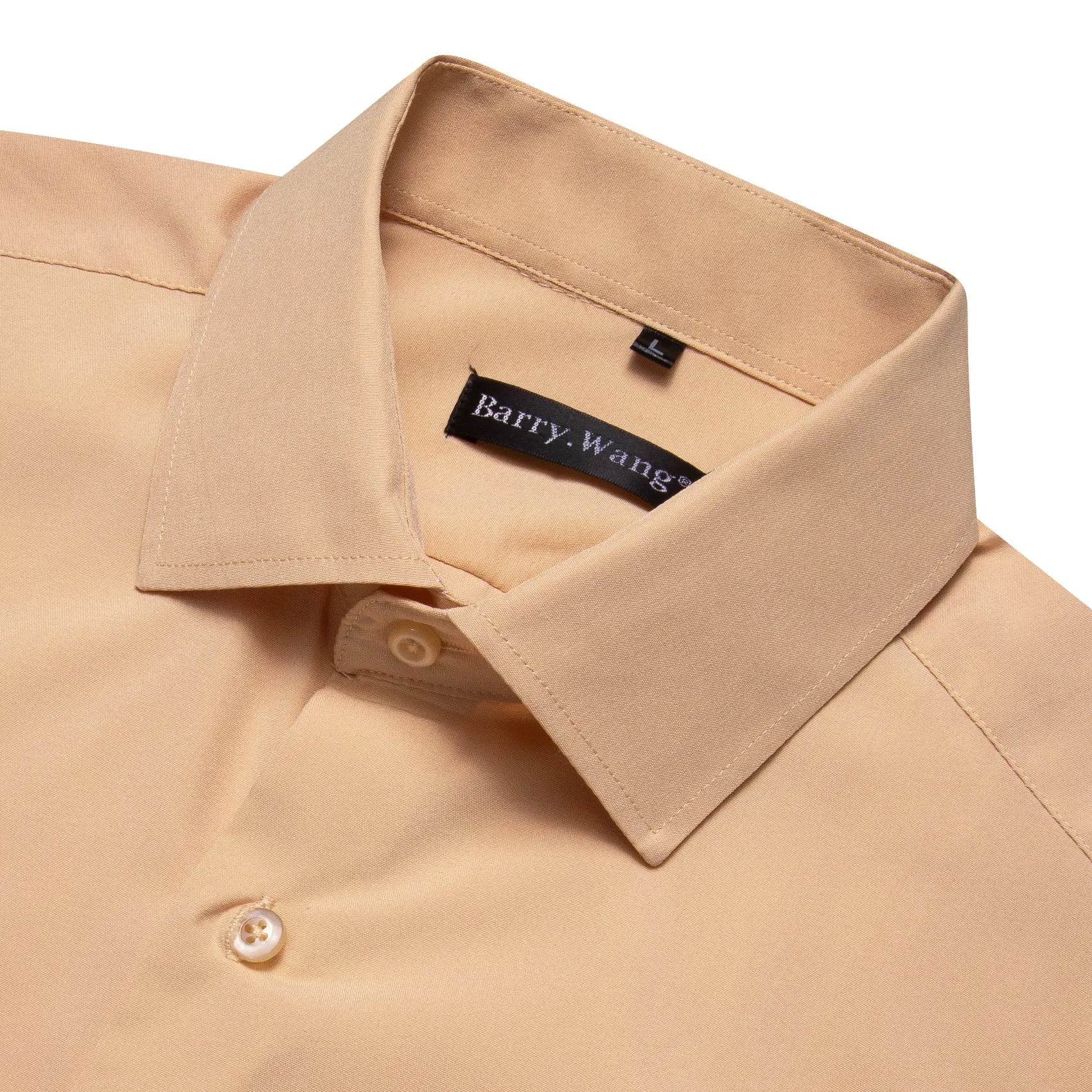 Barry.wang Burlywood Solid Silk Shirt