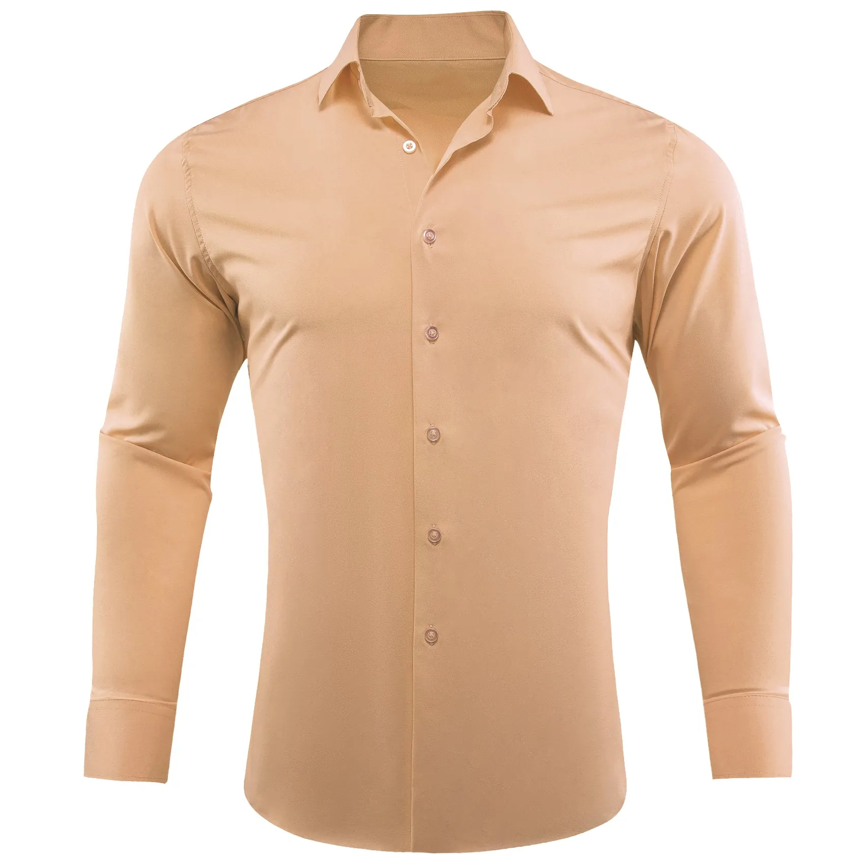 Barry.wang Burlywood Solid Silk Shirt