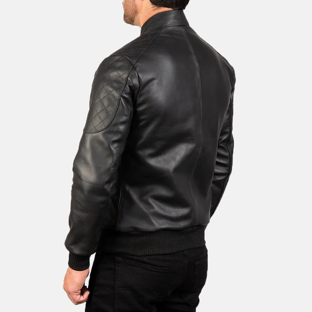 Black Biker Leather Jacket For Men