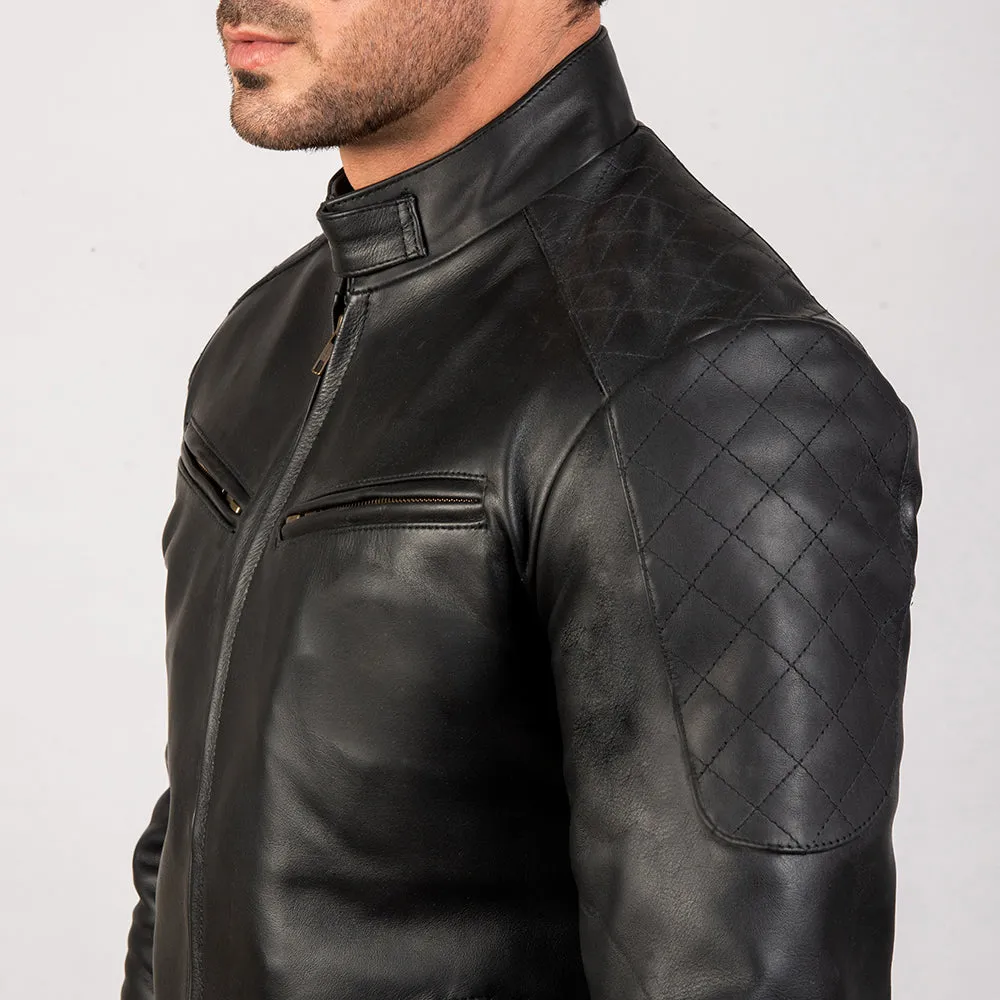 Black Biker Leather Jacket For Men