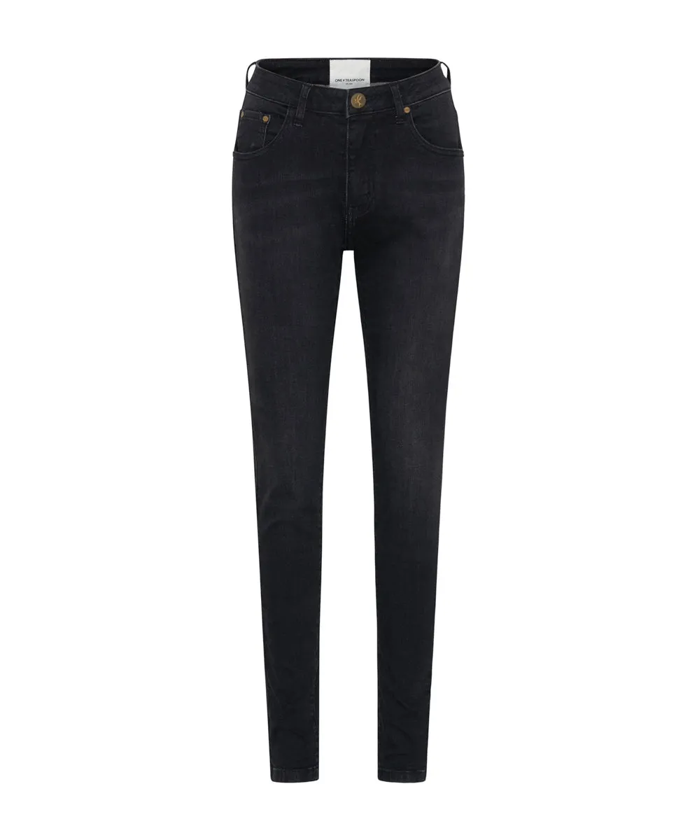BLACK INK FREEBIRDS II HIGH WAIST FITTED JEANS