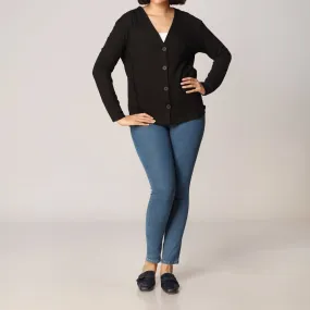 Black Mid Length Cardigan PW2907