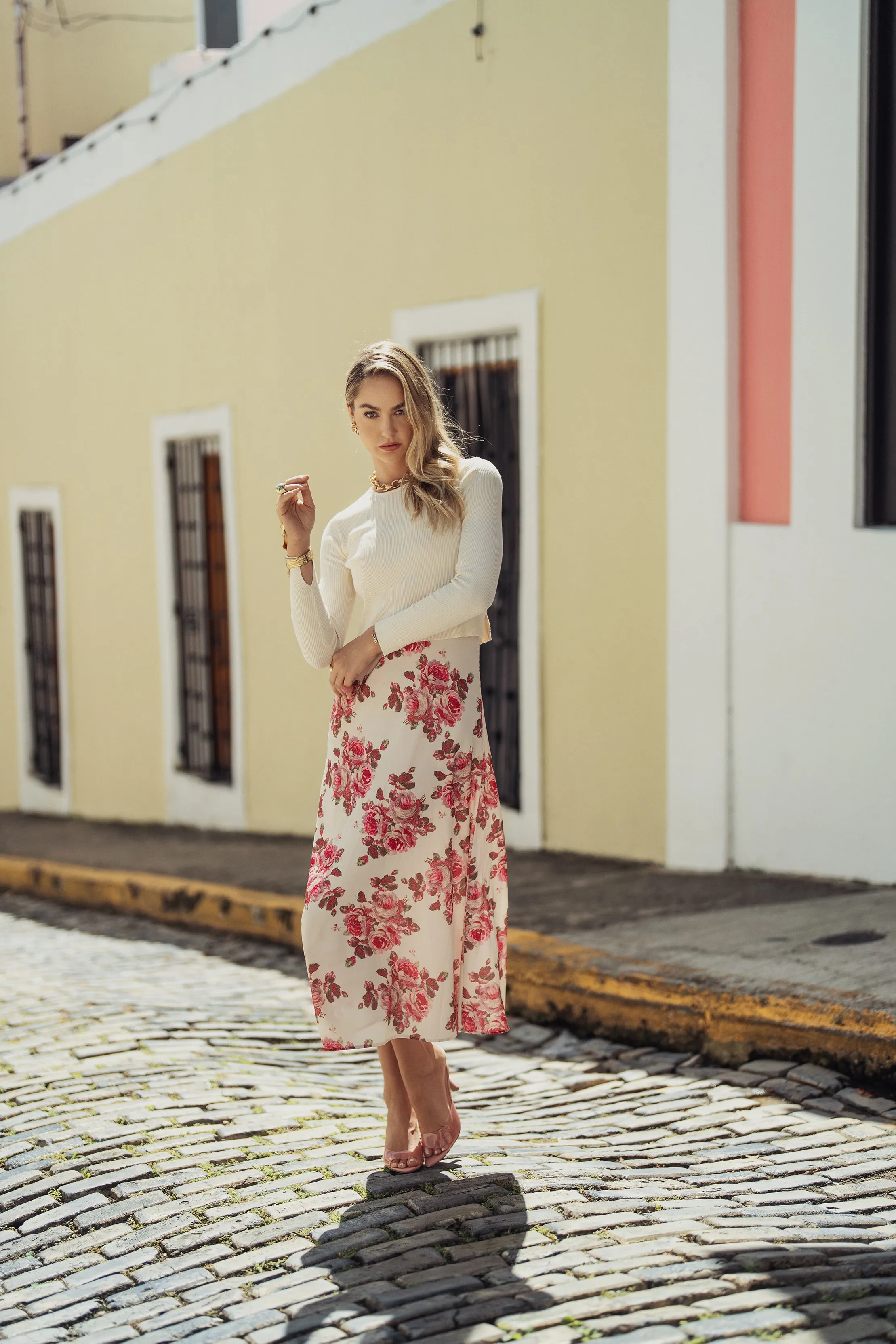 Bliss Combo Slip Dress Pink Floral
