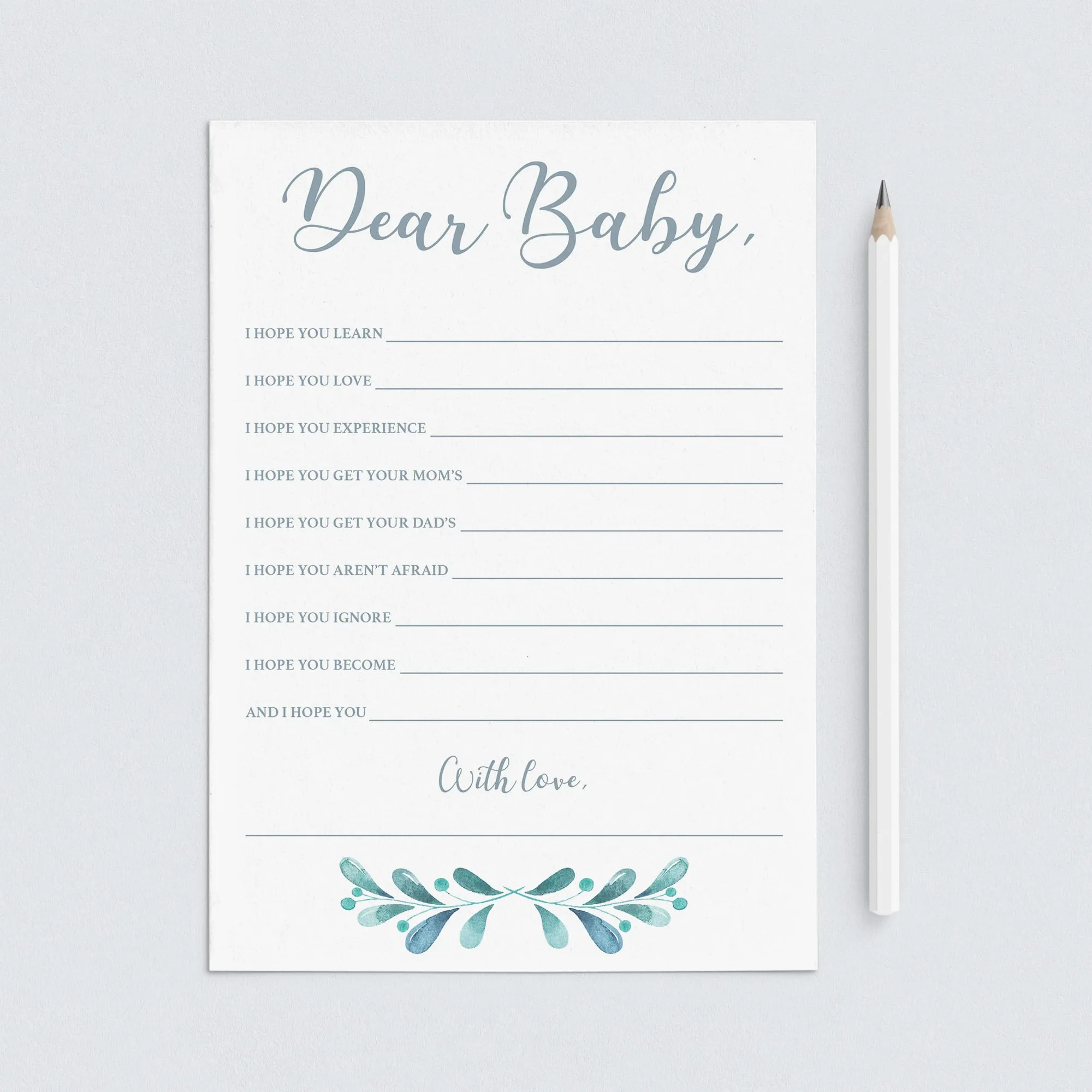 Blue and Silver Baby Shower Games Bundle Winter Theme