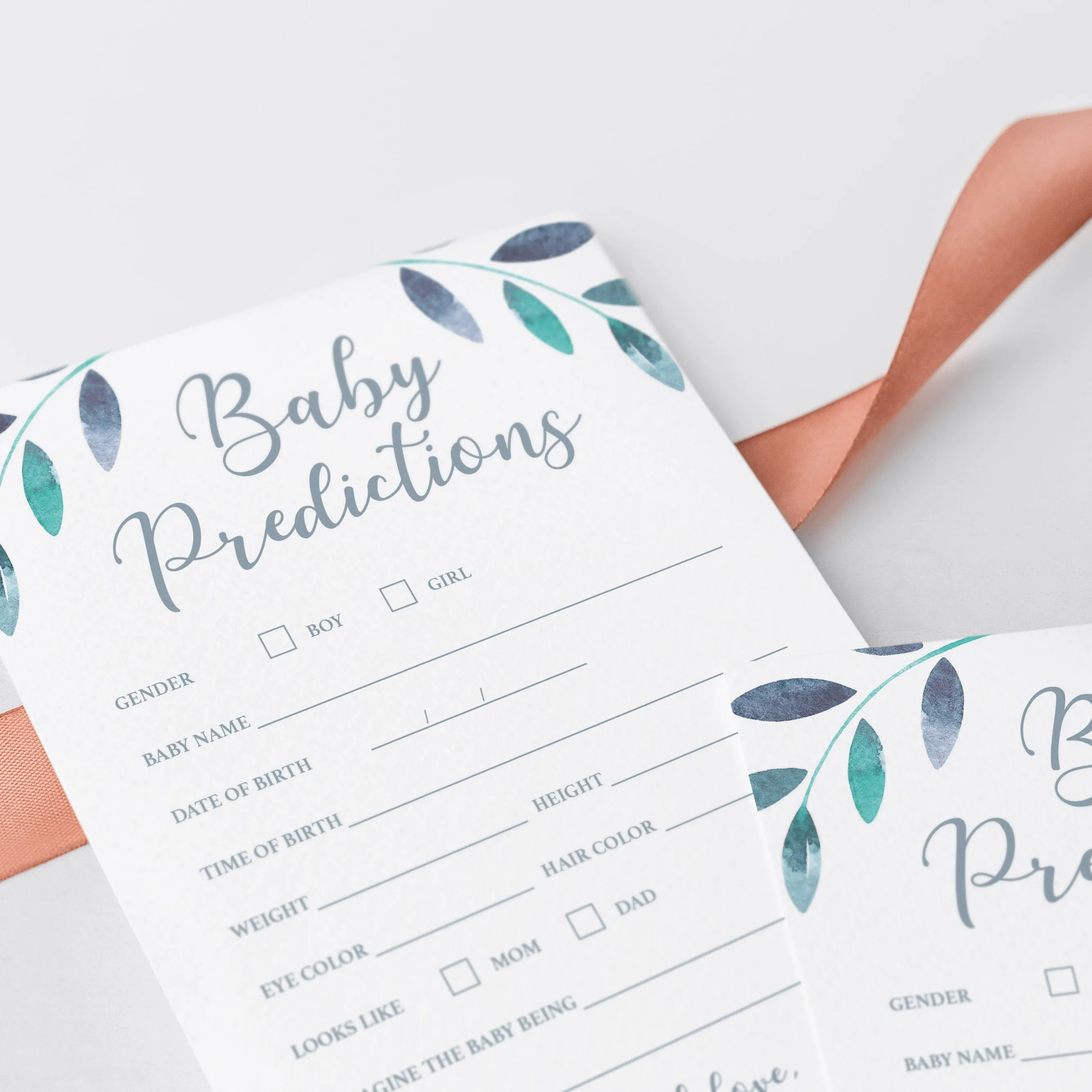 Blue and Silver Baby Shower Games Bundle Winter Theme