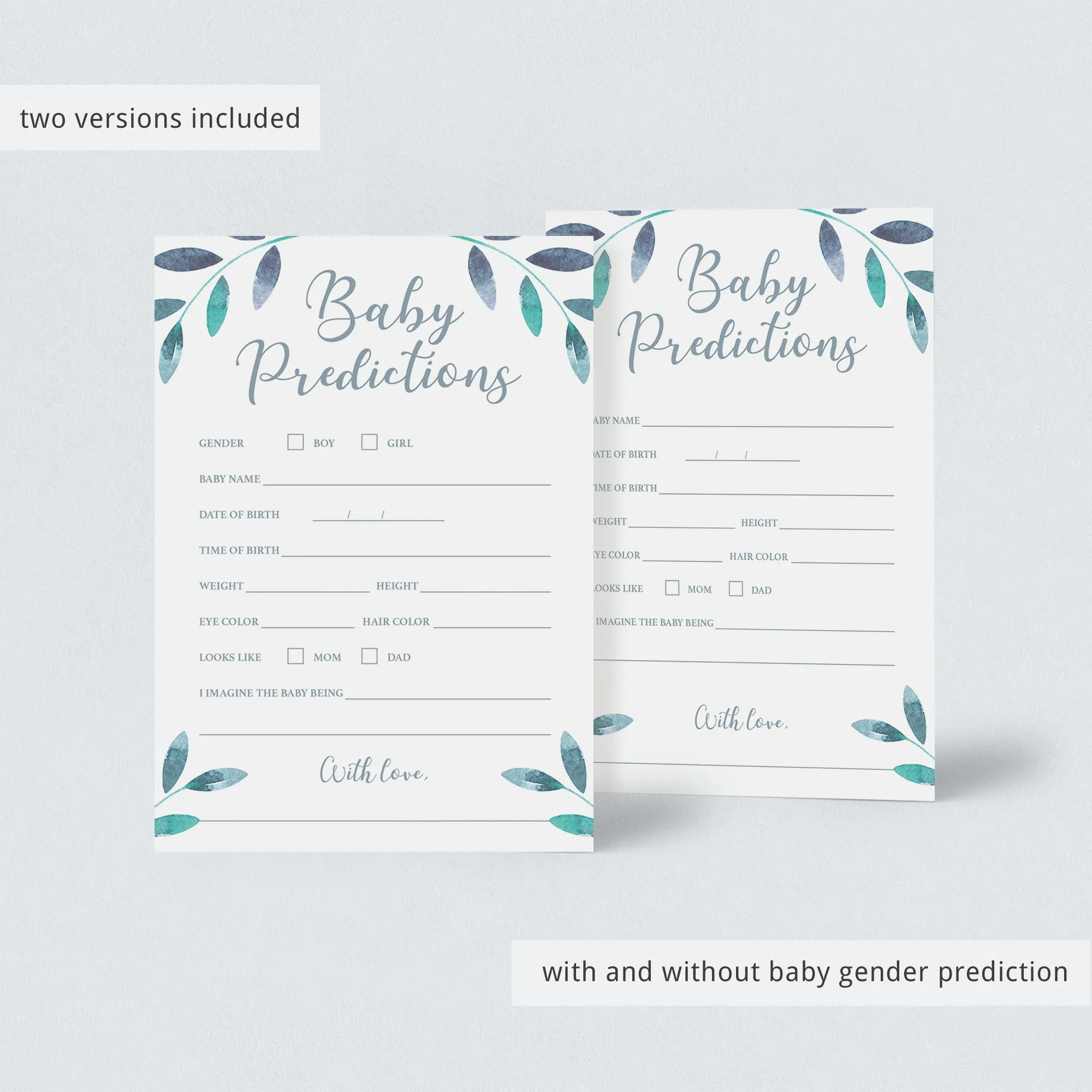 Blue and Silver Baby Shower Games Bundle Winter Theme