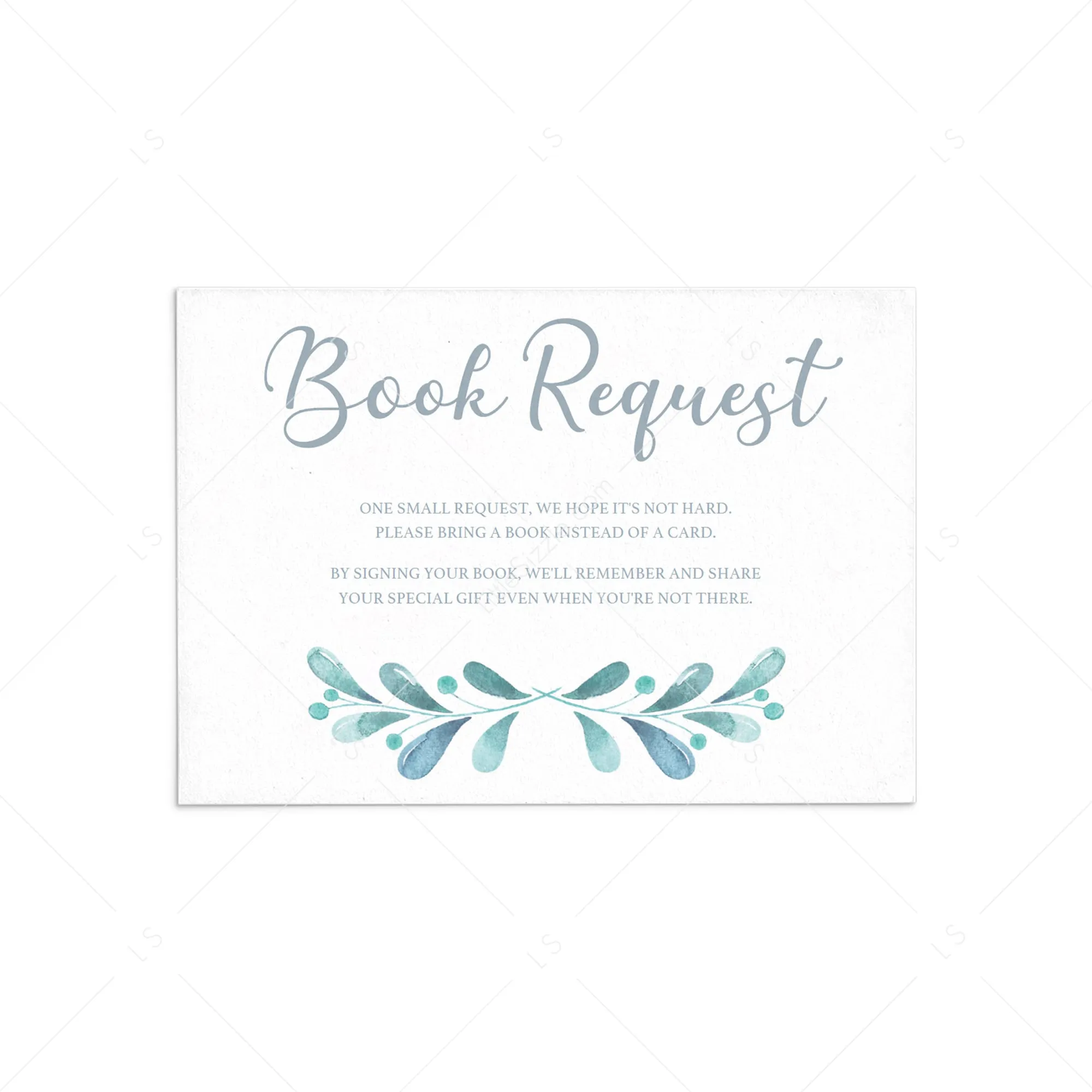 Book Request Card for Winter Theme Baby Shower Printable