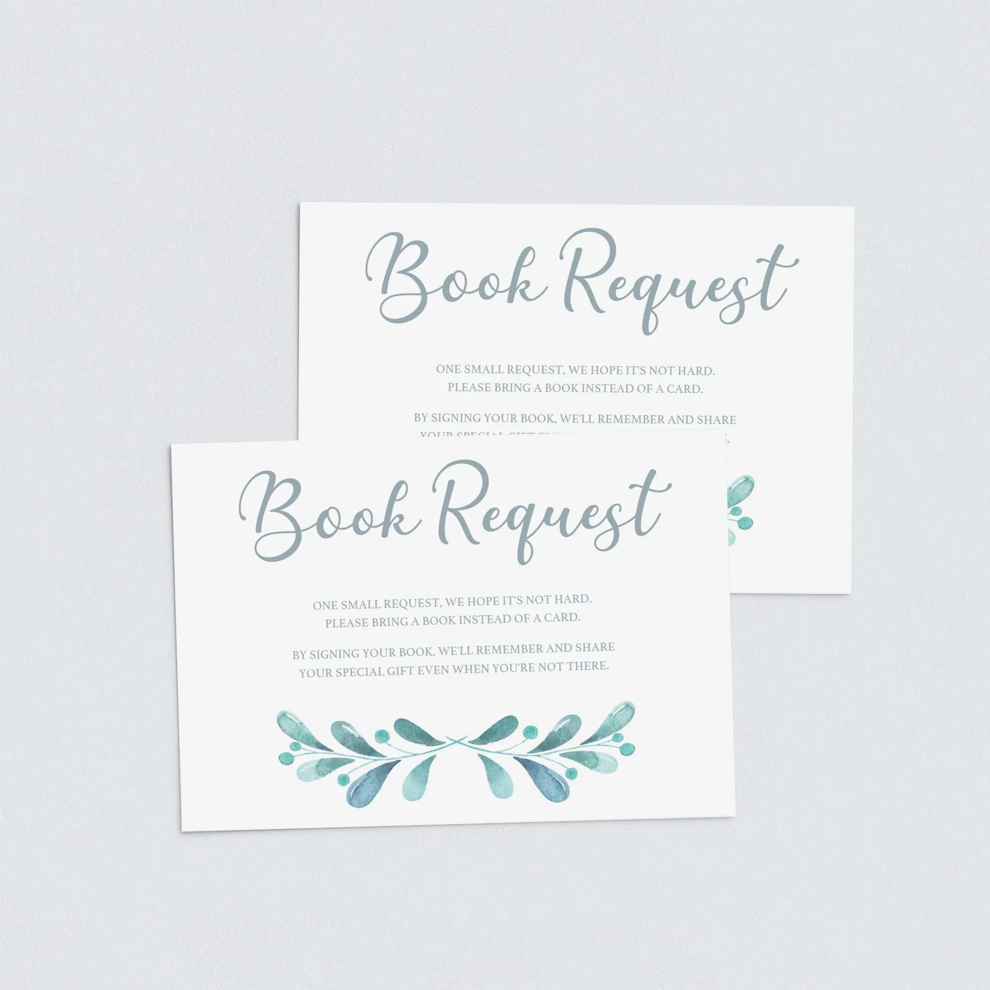 Book Request Card for Winter Theme Baby Shower Printable