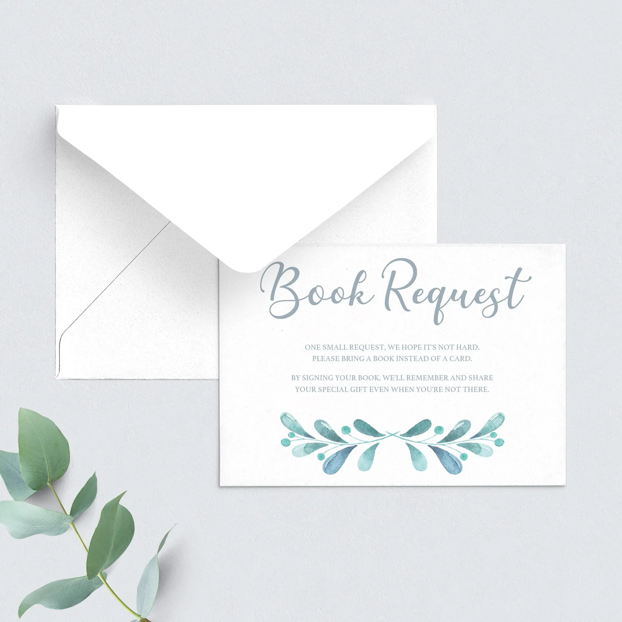Book Request Card for Winter Theme Baby Shower Printable