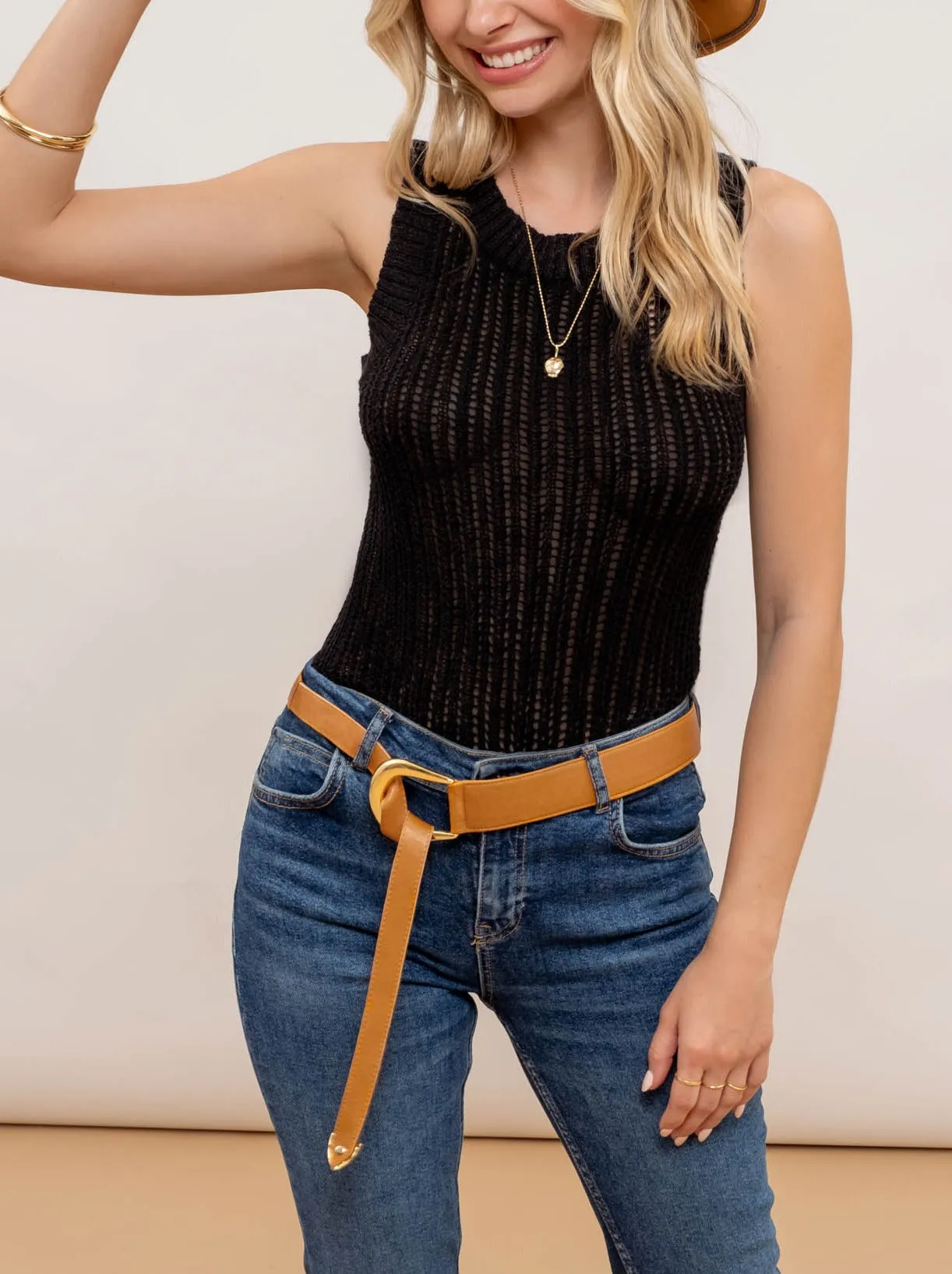 BP Crochet Knit Sweater Tank