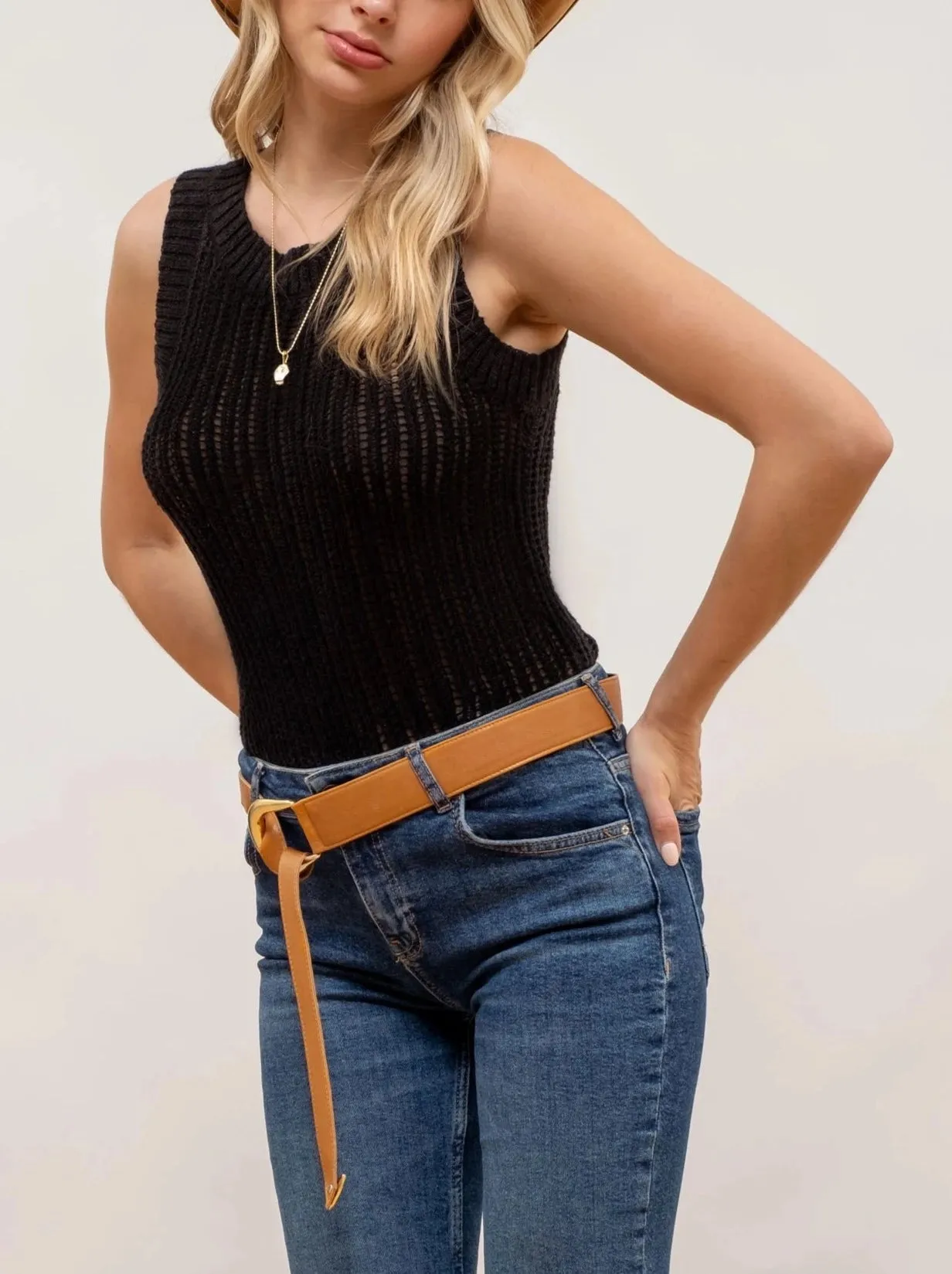 BP Crochet Knit Sweater Tank