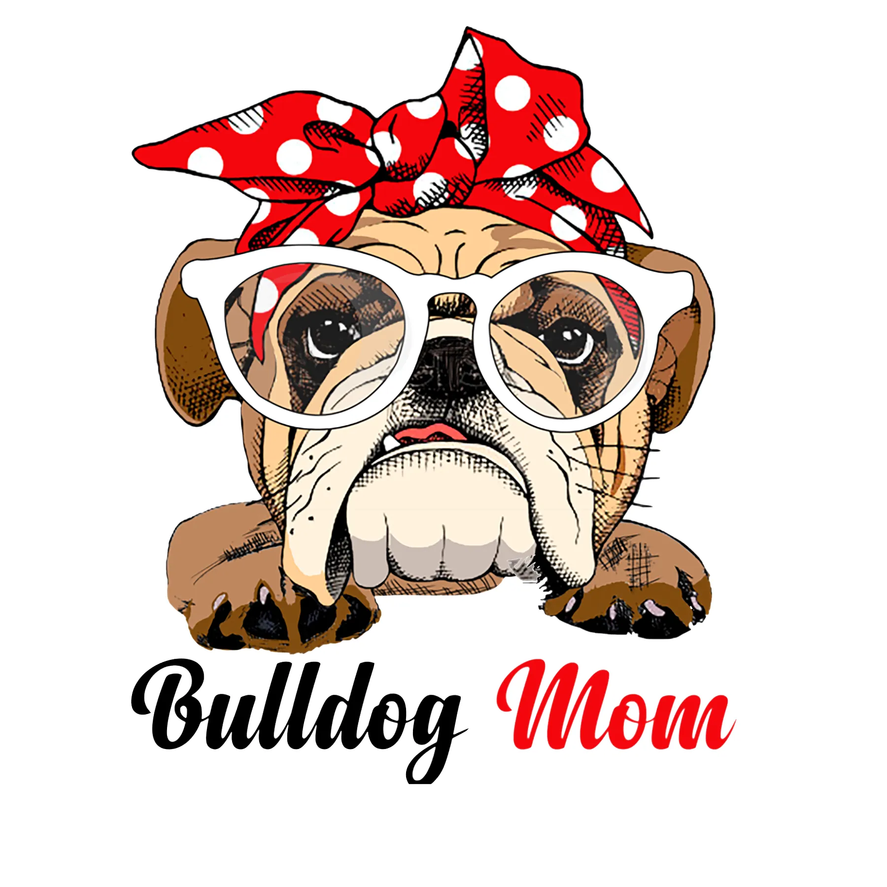 Bull Dog Mom Flowy Racerback Tank