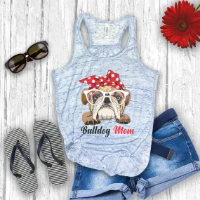 Bull Dog Mom Flowy Racerback Tank