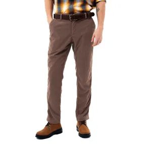 Chino Trousers in Regular Fit with Elasticated Waistband in Bronze Cotton Corduroy