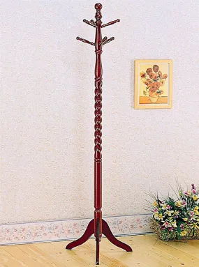 Coat Rack w/ Twisted Post - Cherry Finish