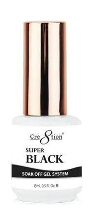 Cre8Tion Soak Off Gel - Super Black 0.5Oz