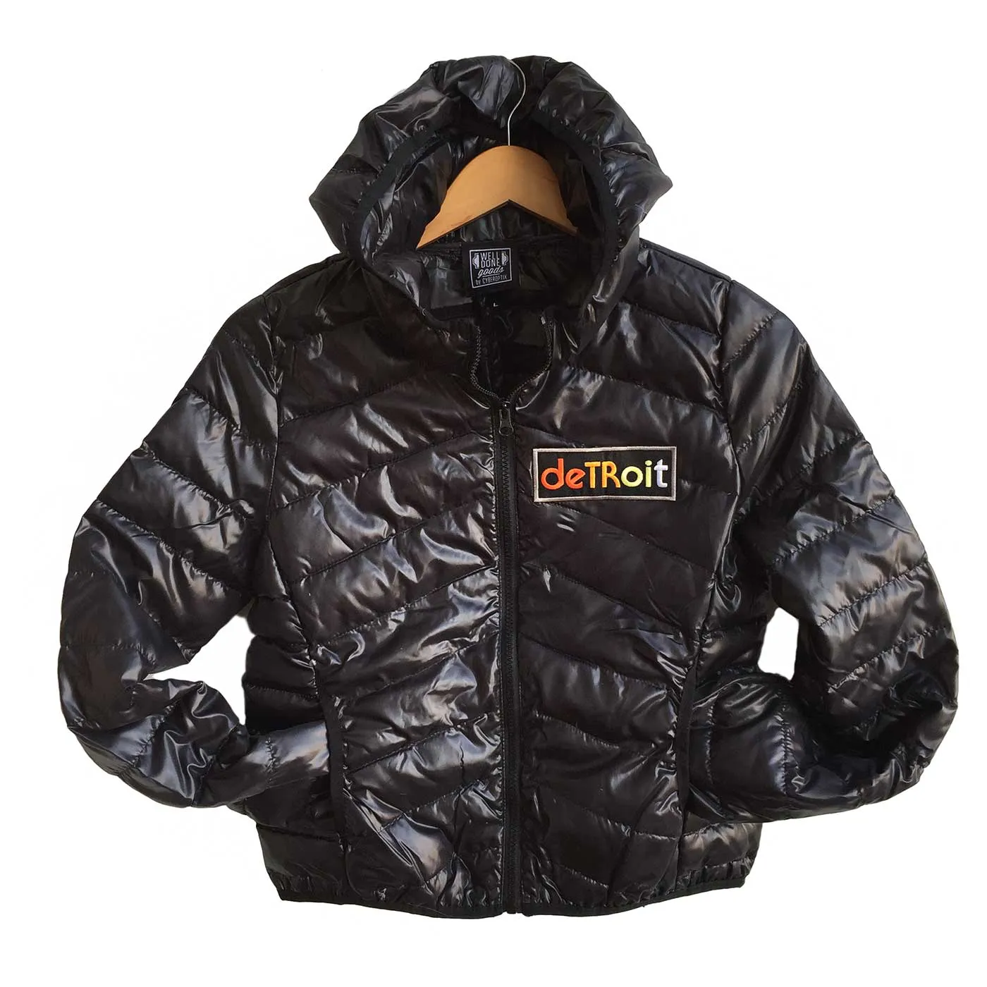 Detroit Rhythm Women's Jacket. Black Lightweight Bubble Down Coat