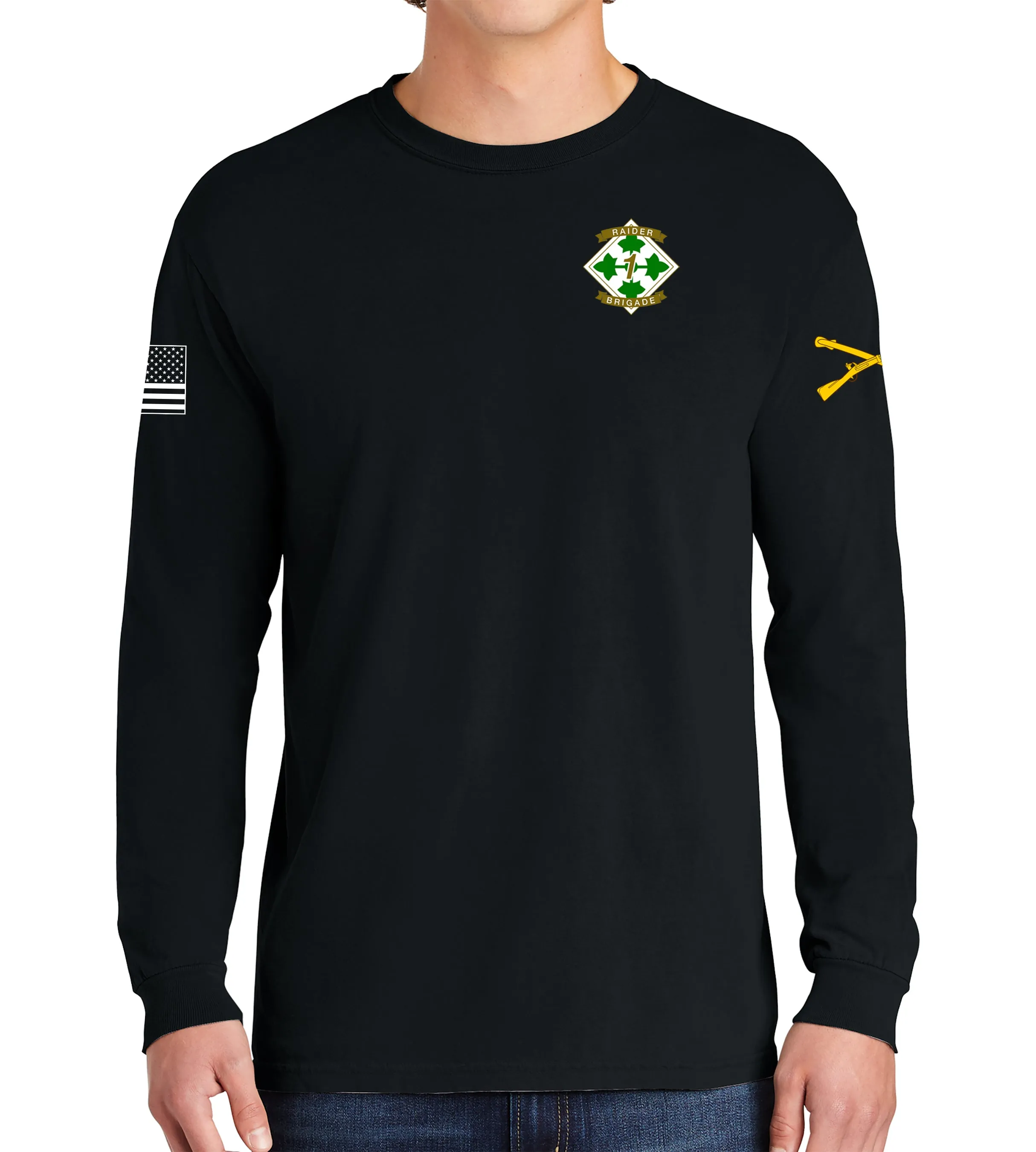 E Troop Long Sleeve 50-50 Blend Unisex Shirt. This shirt IS approved for PT