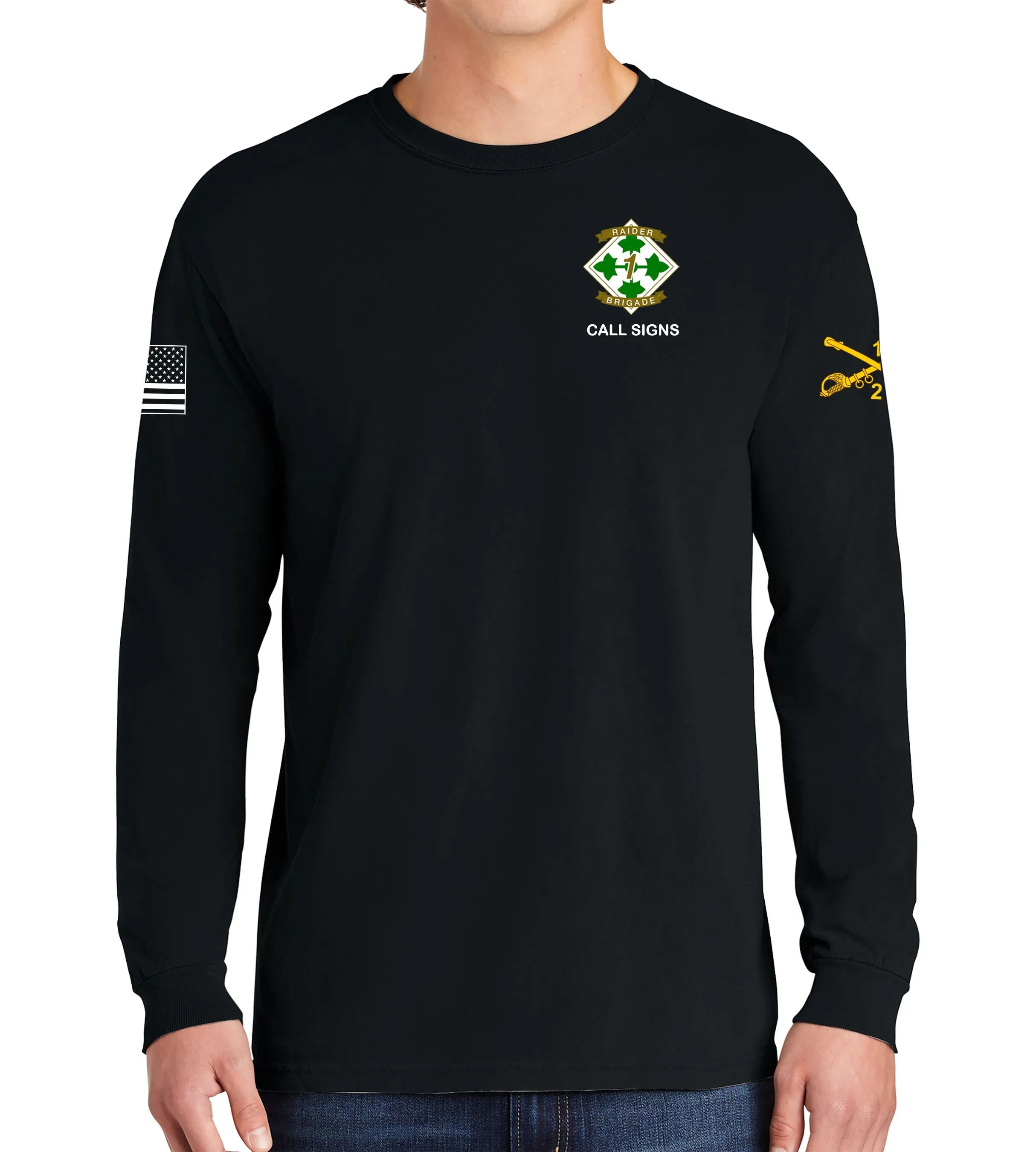 E Troop Long Sleeve 50-50 Blend Unisex Shirt. This shirt IS approved for PT