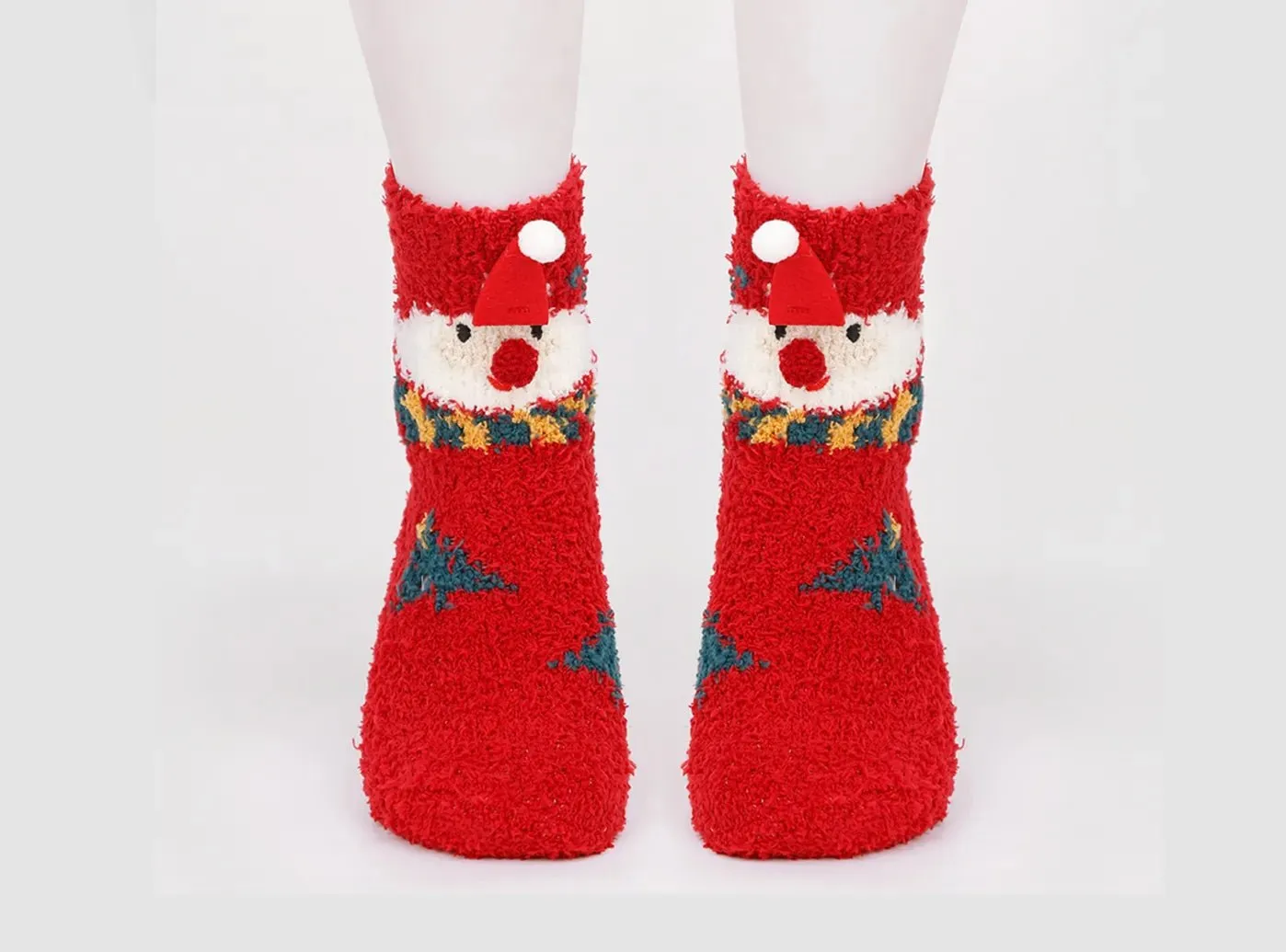 FitVille Women's Fuzzy Christmas Socks V2-3-Pack