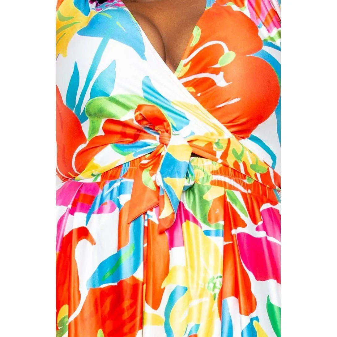 Flower Maxi Skirt&top Set