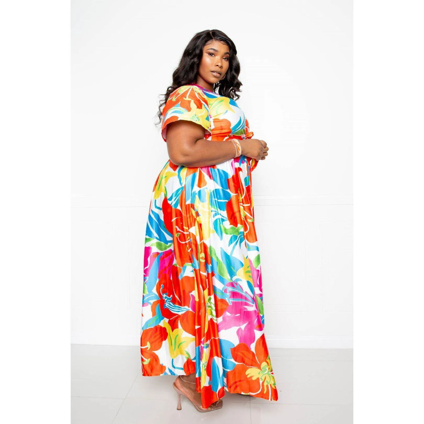 Flower Maxi Skirt&top Set