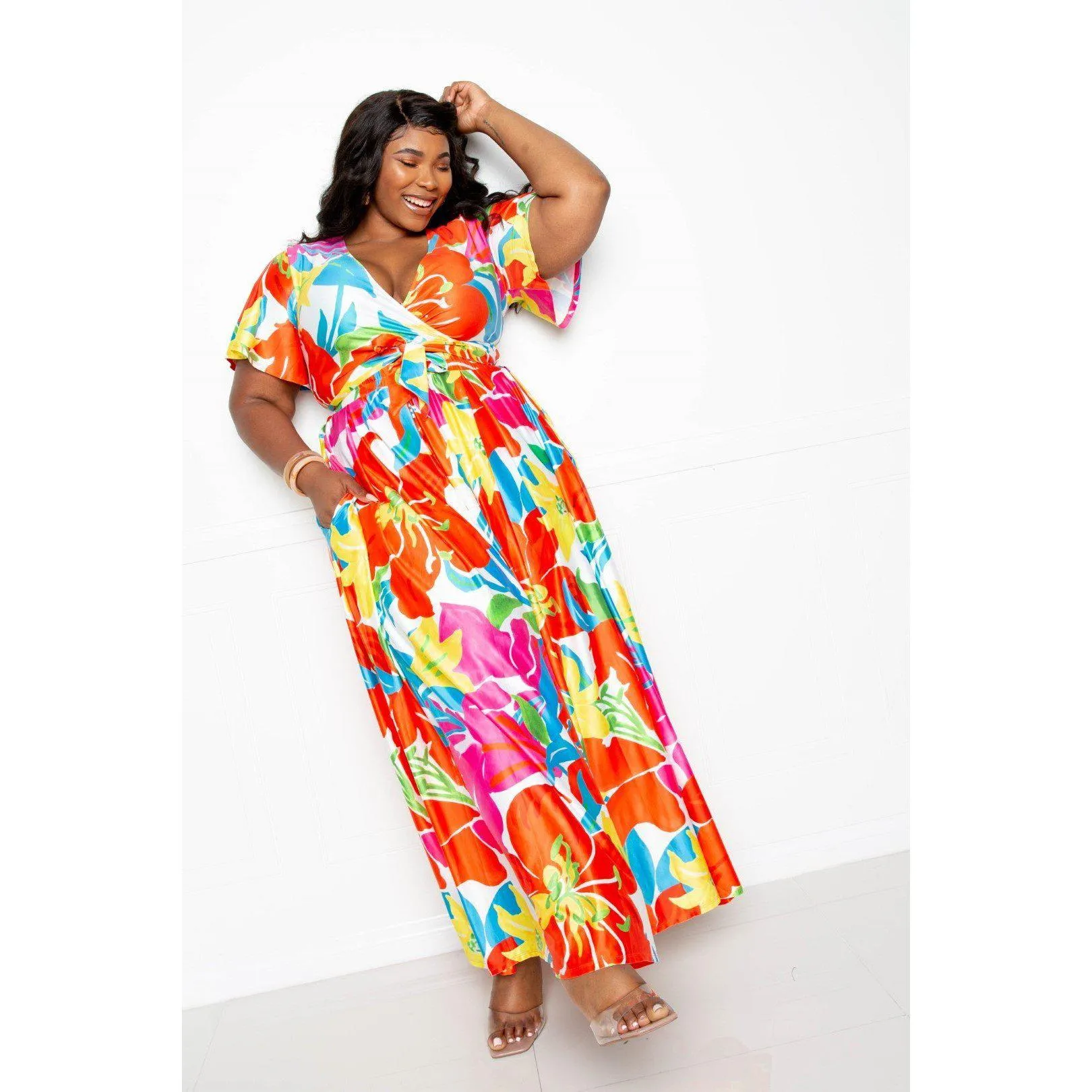 Flower Maxi Skirt&top Set
