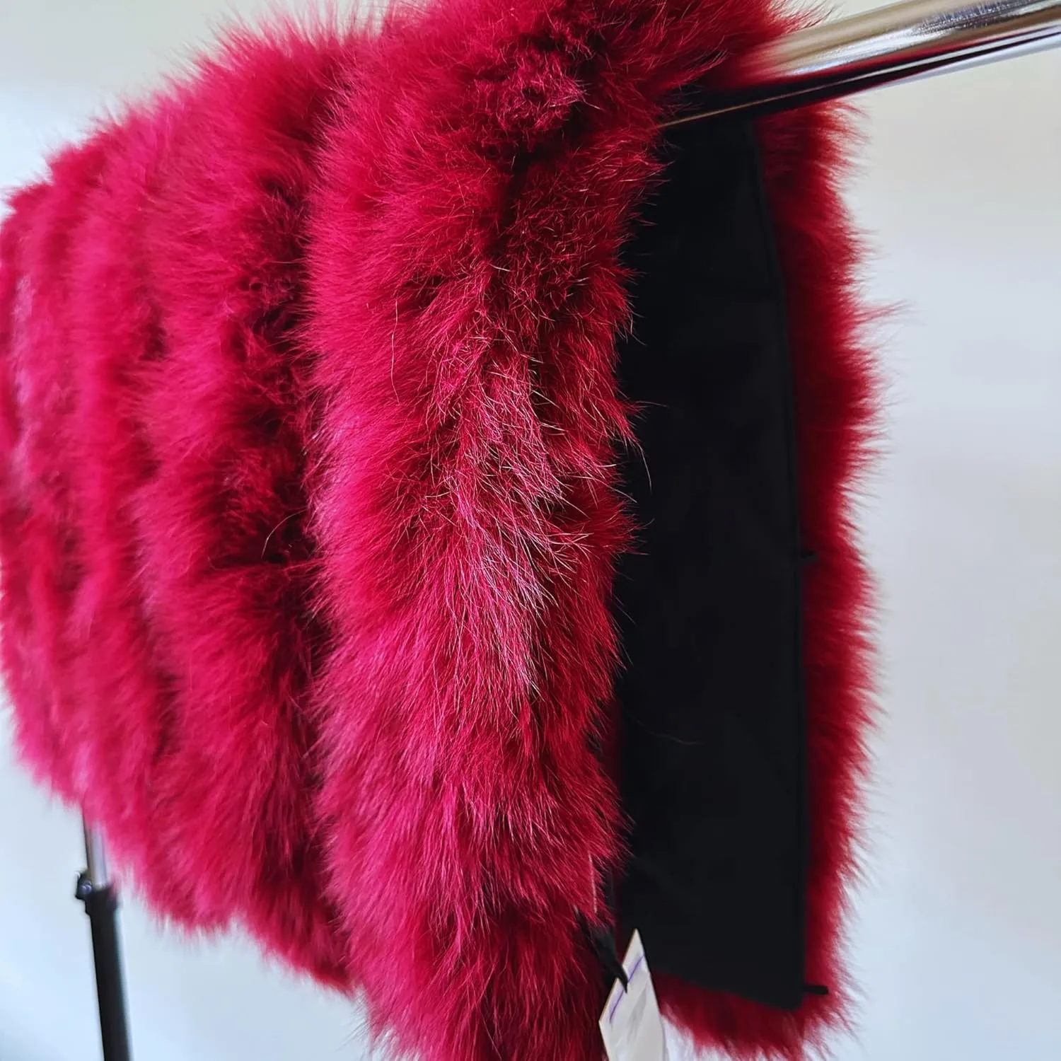Fluffy Collar Cherry Fur Fox for winter coat parka hood 75 cm Mens and Womens