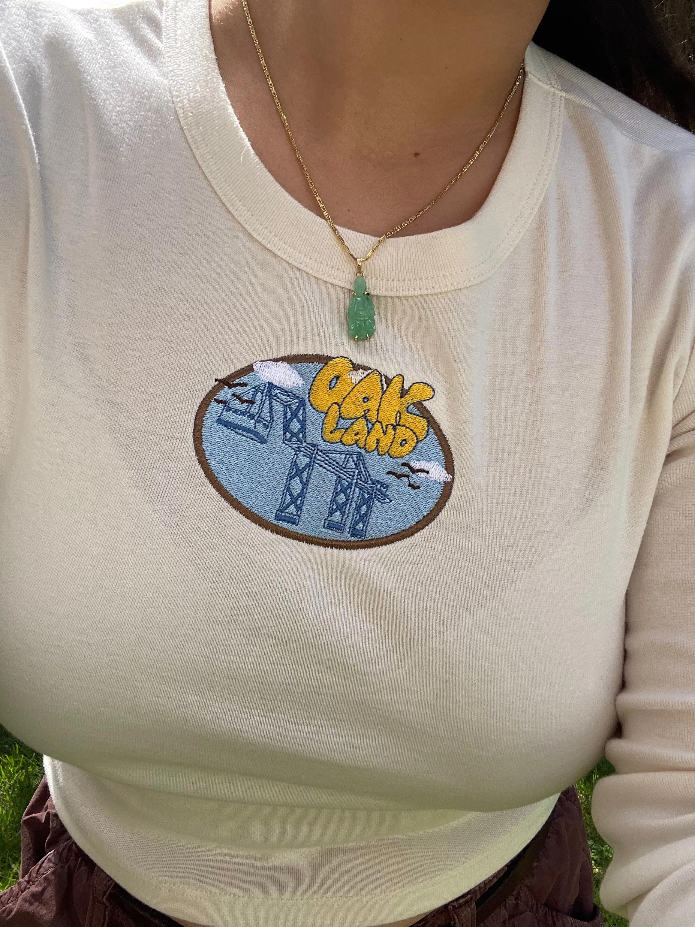 For The Love Of Oakland - Baby Tee (Fitted Crop) Long Sleeve