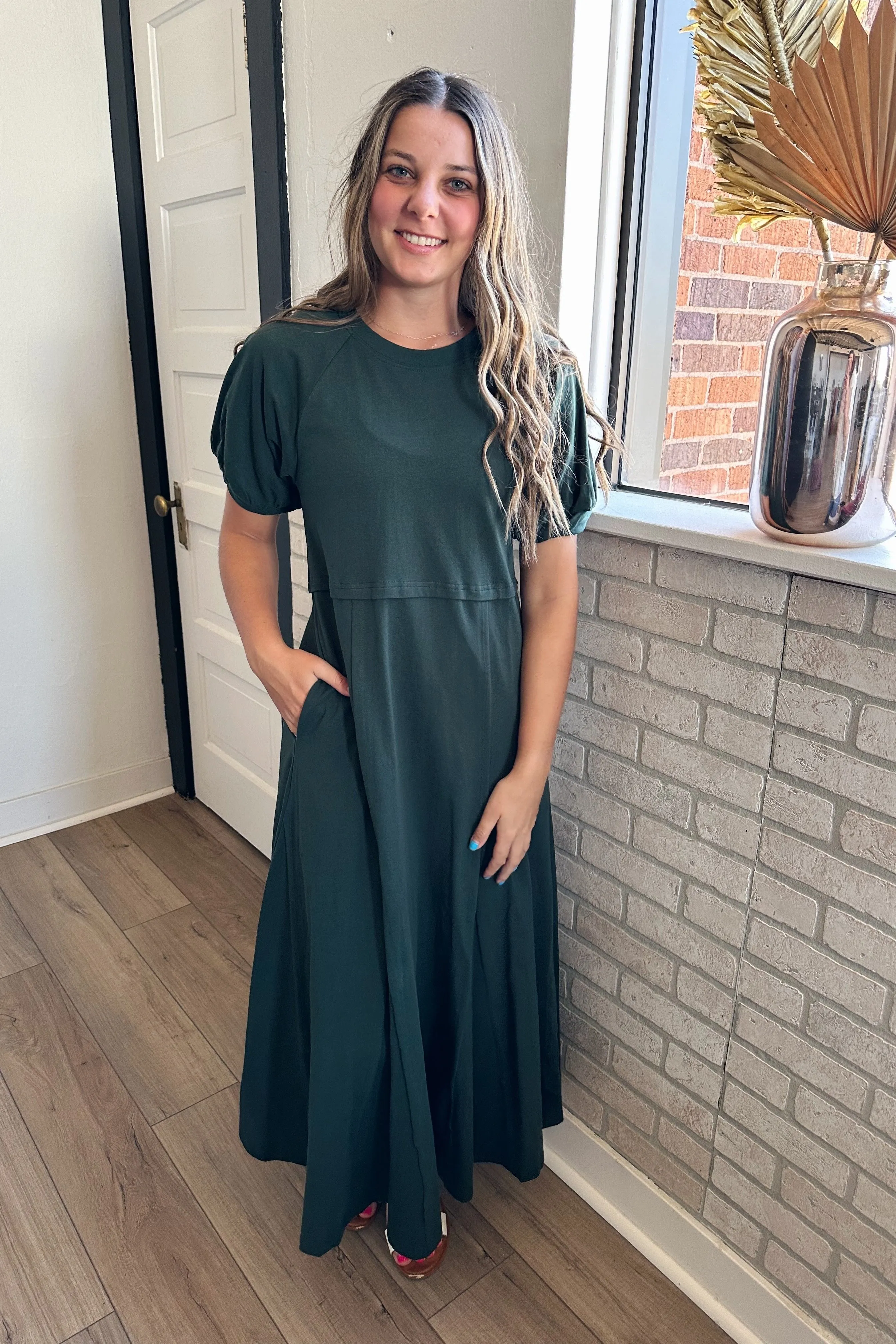 Forest Green Midi Dress