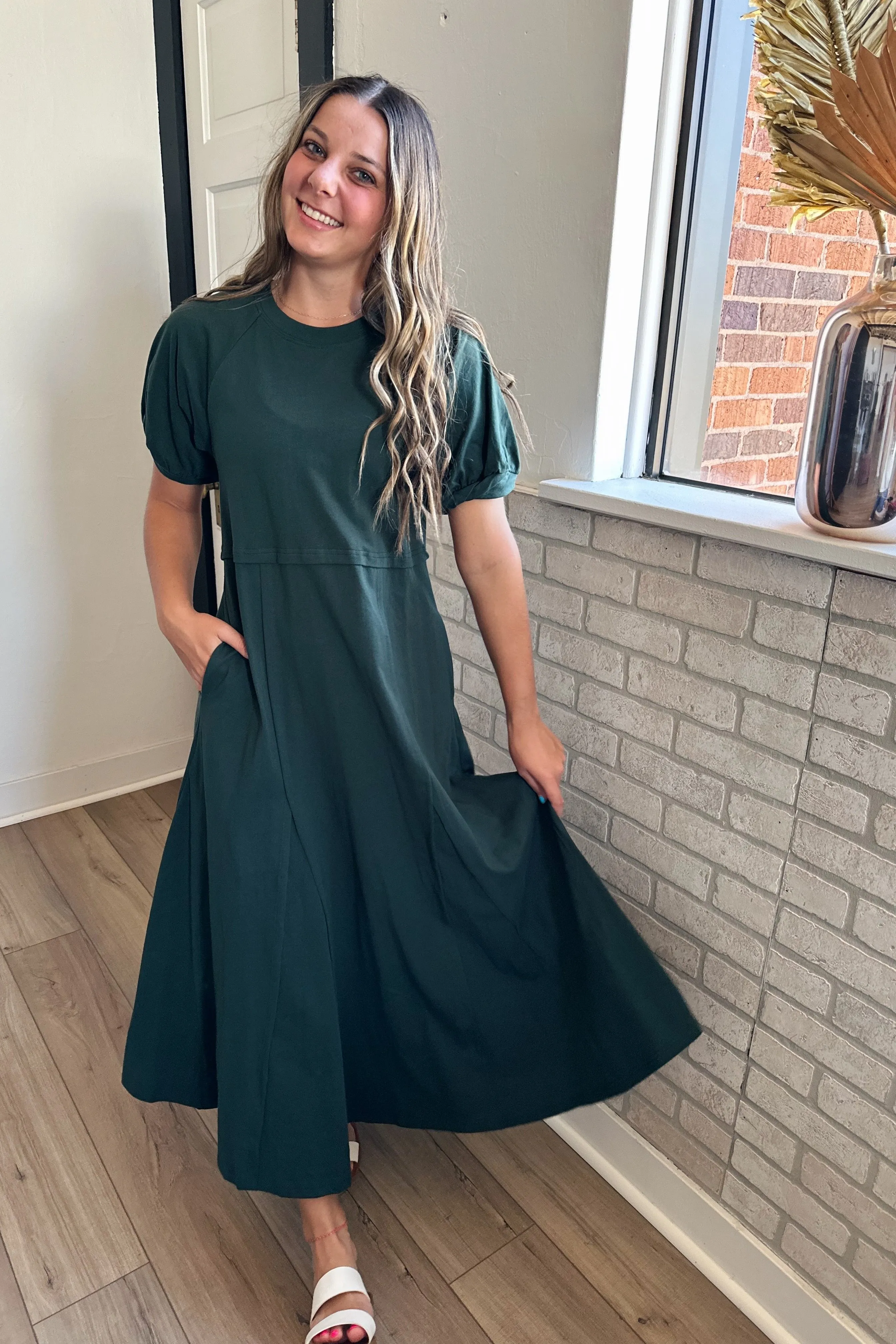 Forest Green Midi Dress