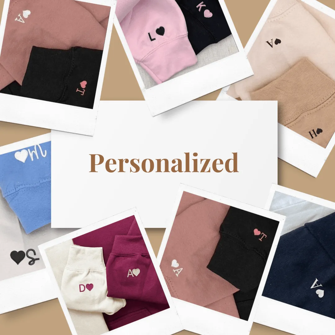 Fox Couple Sweatshirts - Custom Embroidered Matching Couple Hoodies