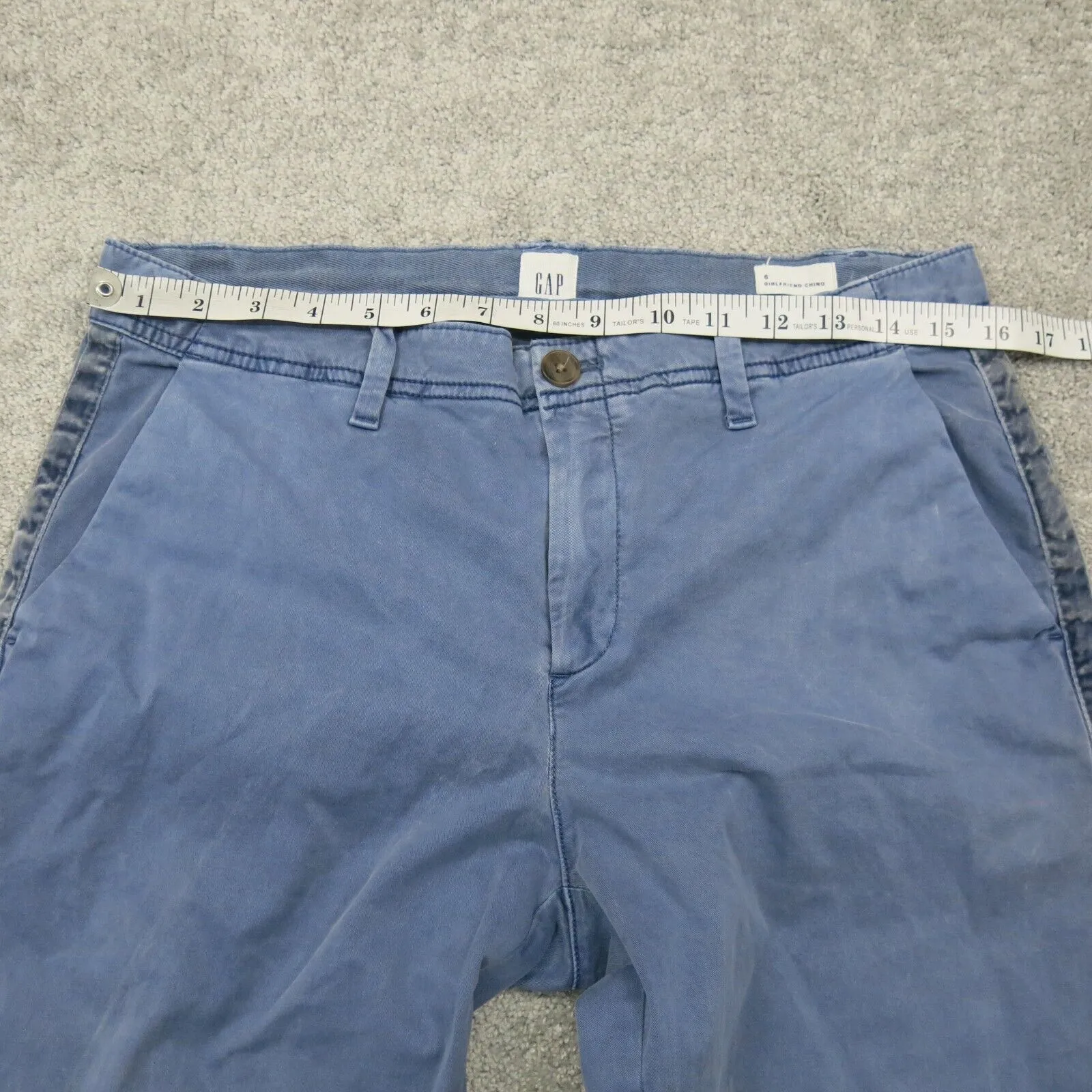 Gap Womens Pant Girlfriend Chino Slim Straight Leg Mid Rise Sky Blue Size 6