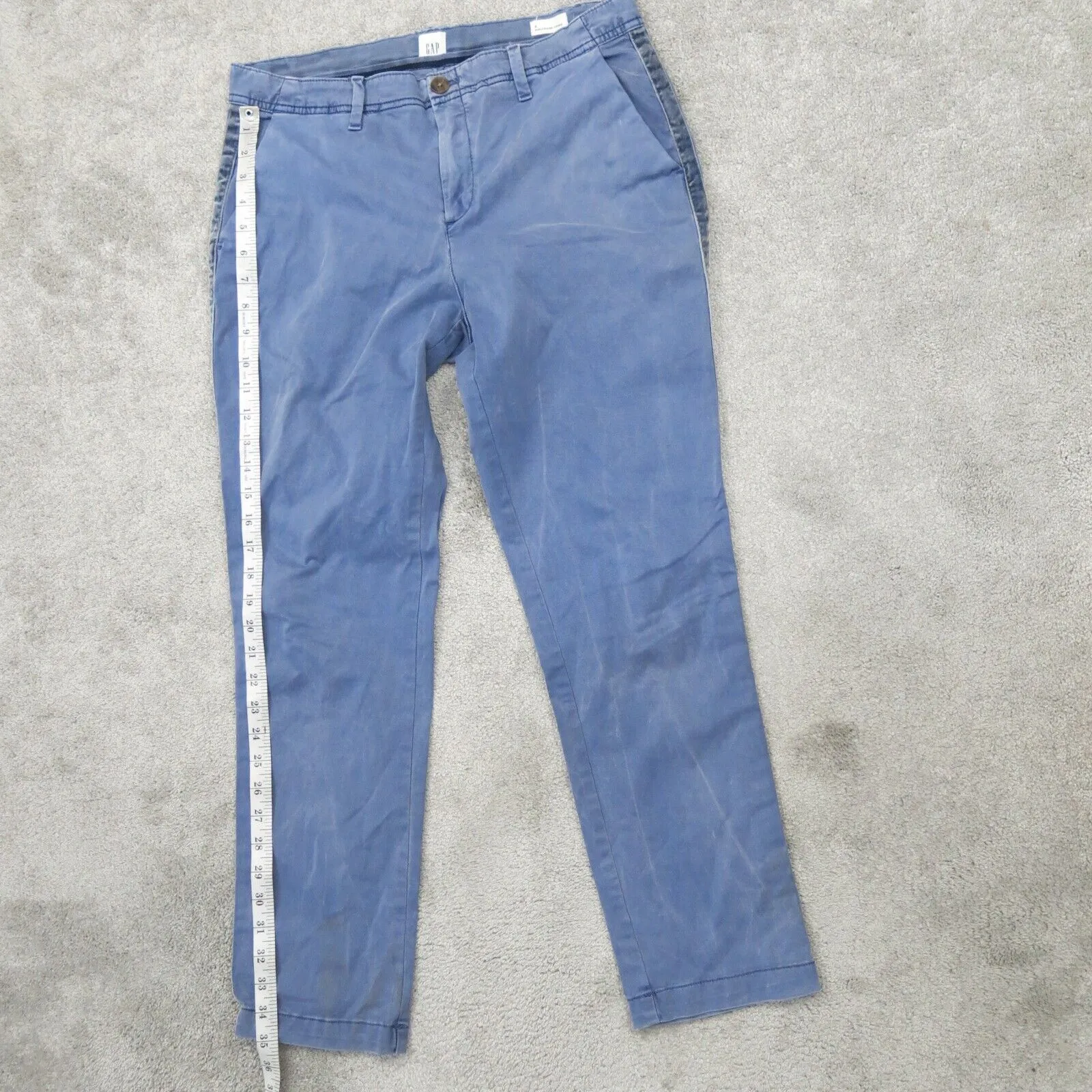Gap Womens Pant Girlfriend Chino Slim Straight Leg Mid Rise Sky Blue Size 6