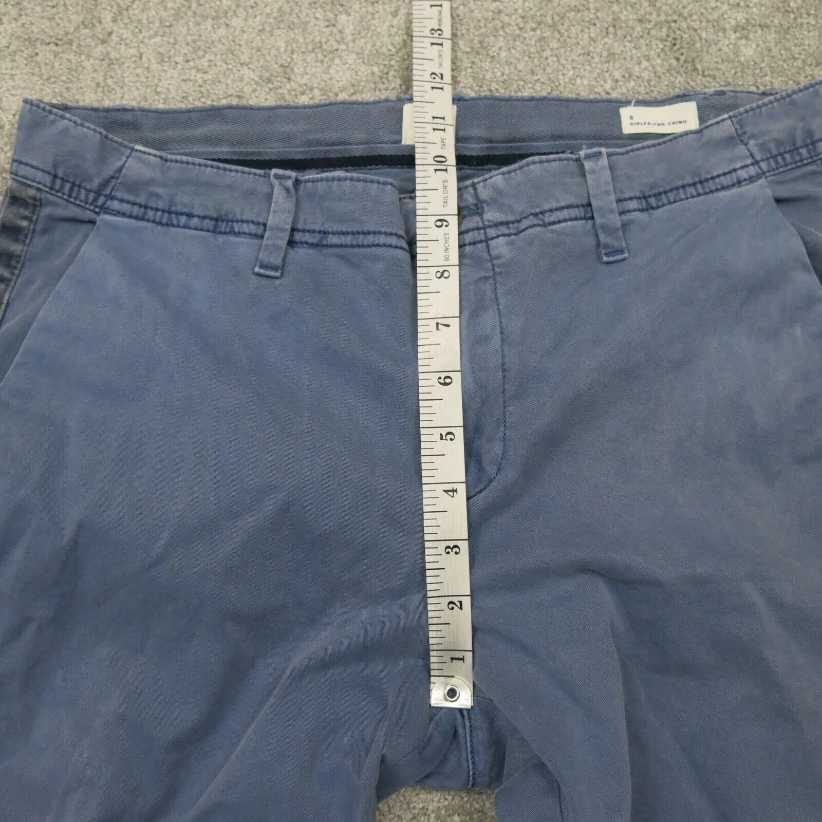 Gap Womens Pant Girlfriend Chino Slim Straight Leg Mid Rise Sky Blue Size 6