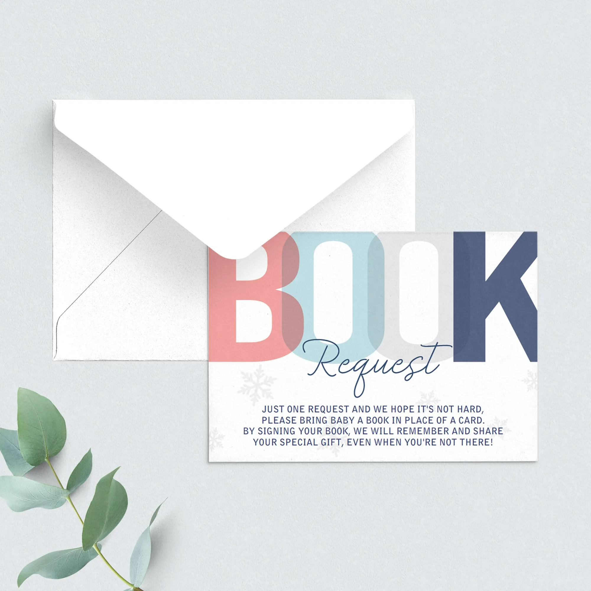 Gender Neutral Baby Shower Book Request Card Template
