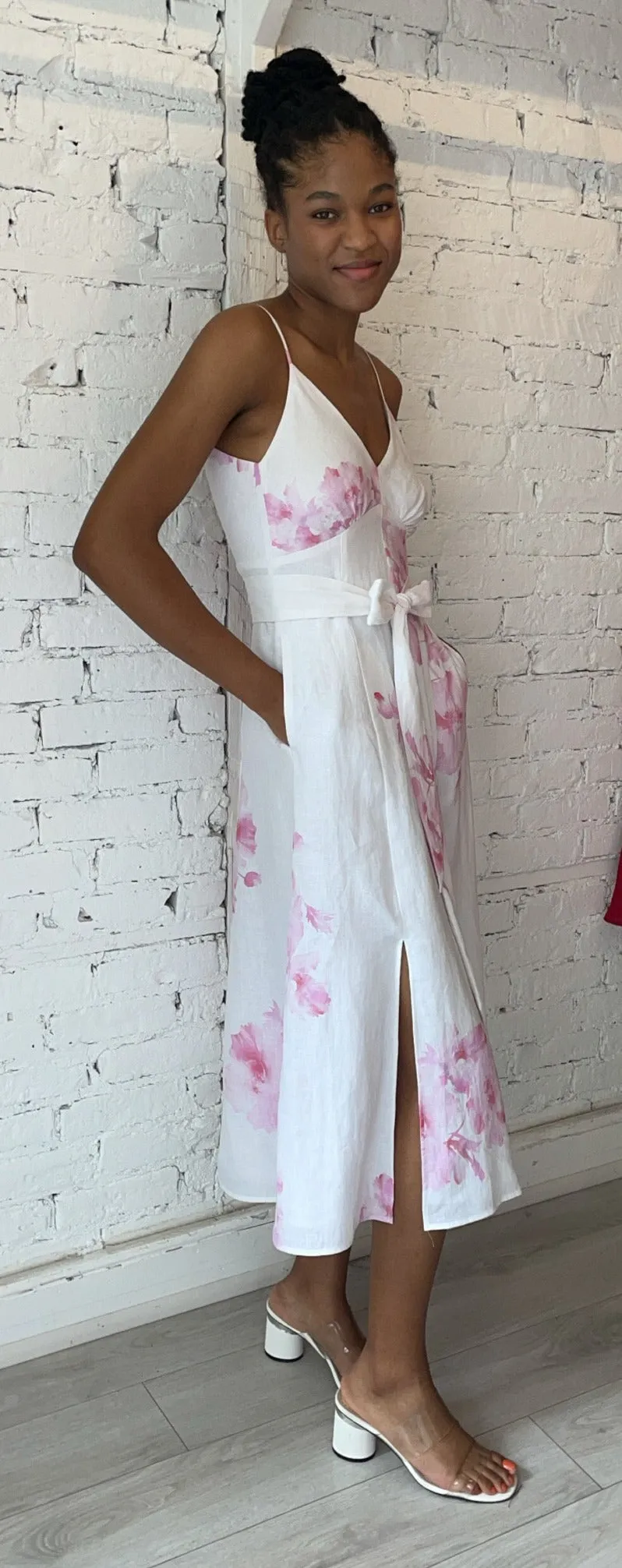 Georgette Slip Dress - Pink Floral