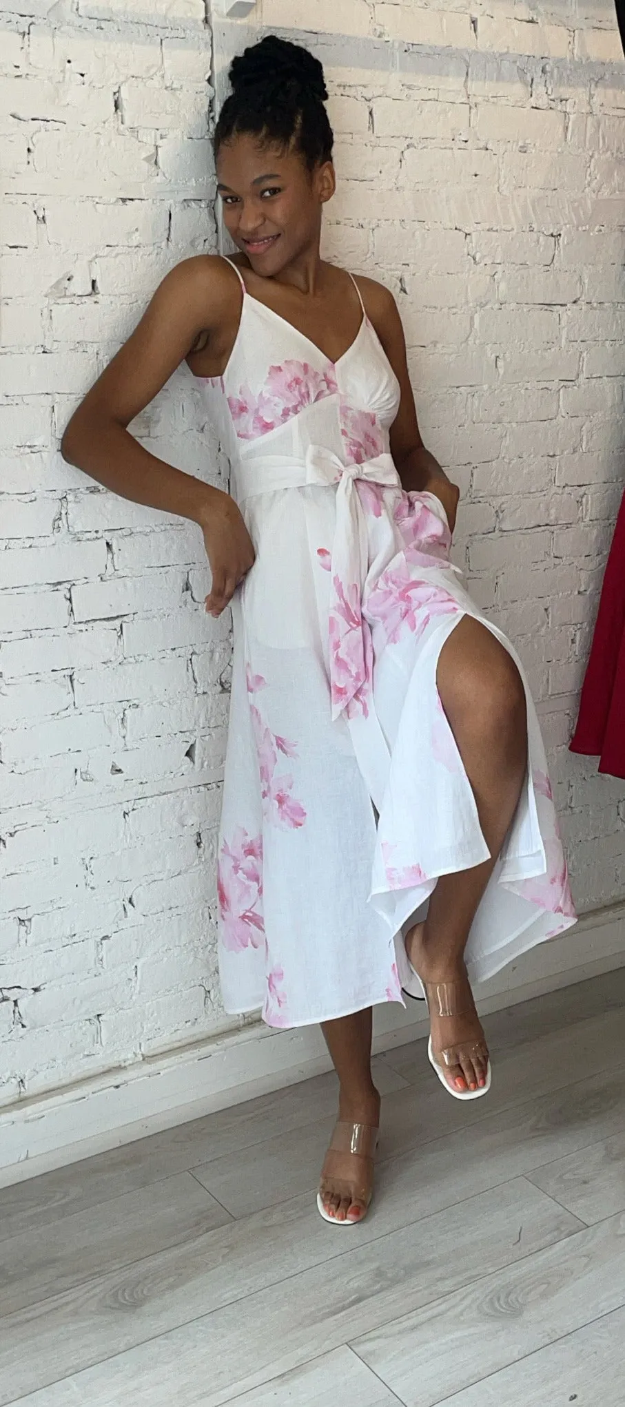 Georgette Slip Dress - Pink Floral