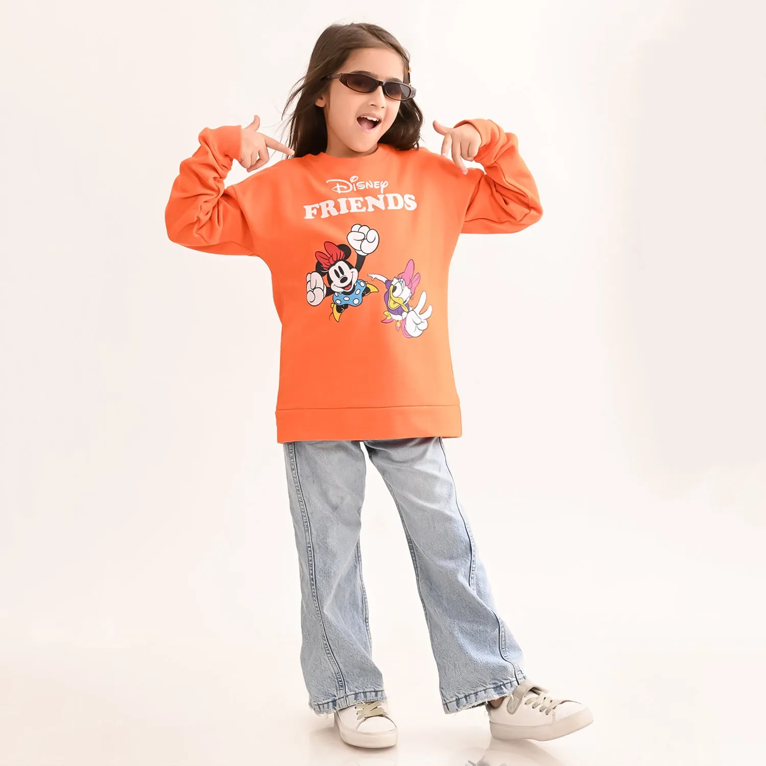 Girls Sweatshirt Orange