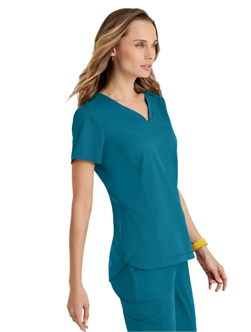 Grey's Anatomy Stretch™ by Barco Capri 2-Pocket Hourglass V-Neck Scrub Top