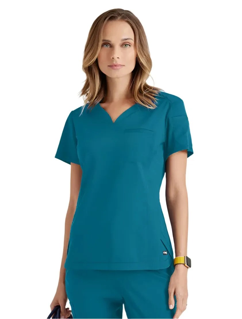 Grey's Anatomy Stretch™ by Barco Capri 2-Pocket Hourglass V-Neck Scrub Top