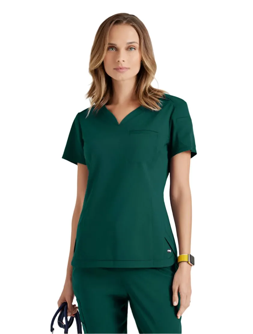 Grey's Anatomy Stretch™ by Barco Capri 2-Pocket Hourglass V-Neck Scrub Top