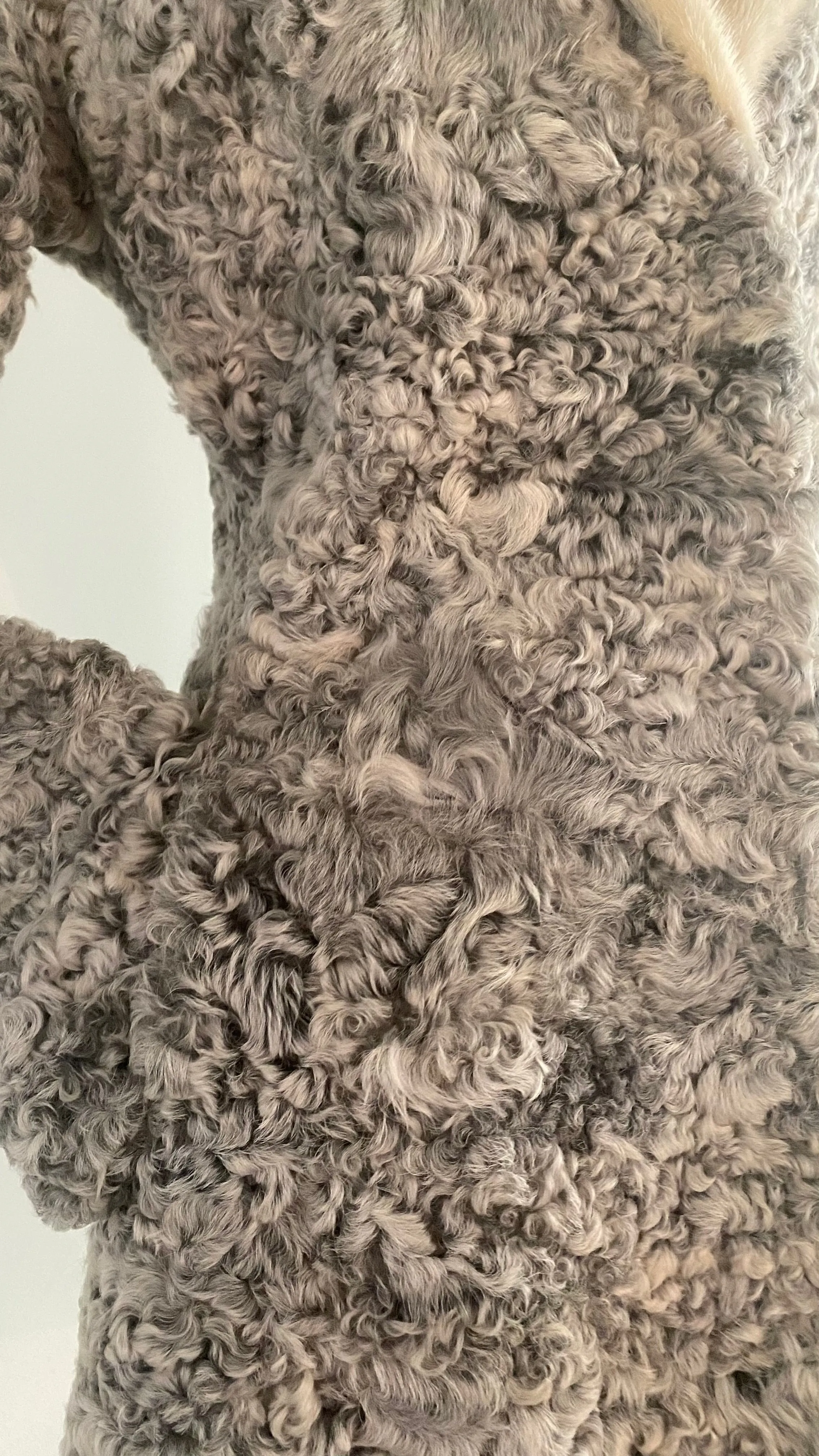 Ice Queen 1960's Silver Persian Lamb Princess Fur Coat and Matching Hat / ML